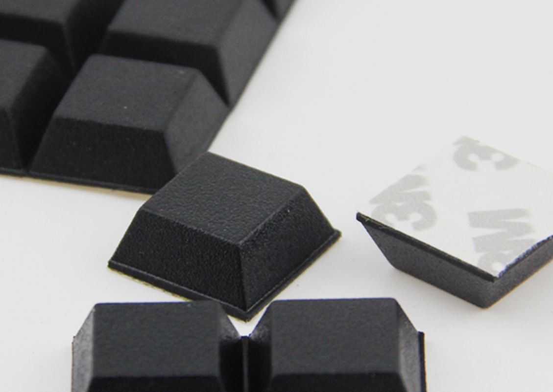 Kaki Karet 12.7x9.5x3mm Rubber Feet Pads Sticky Silicone Shock Absorber Black