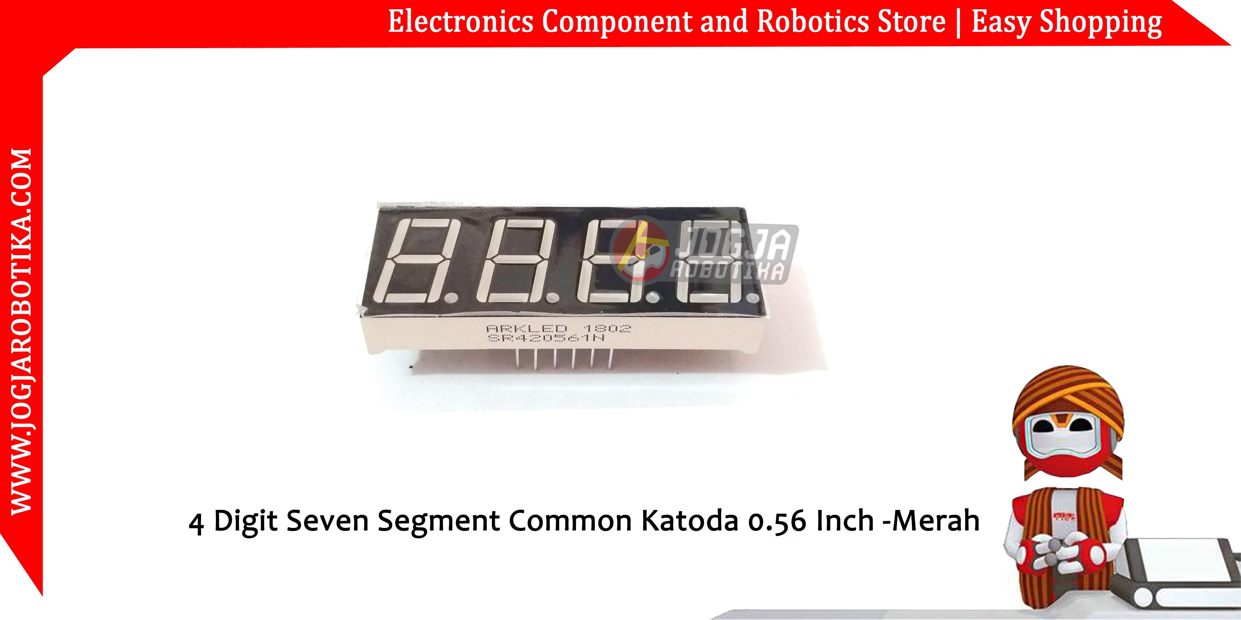 4 Digit Seven Segment Common Katoda 0.56 Inch -Merah