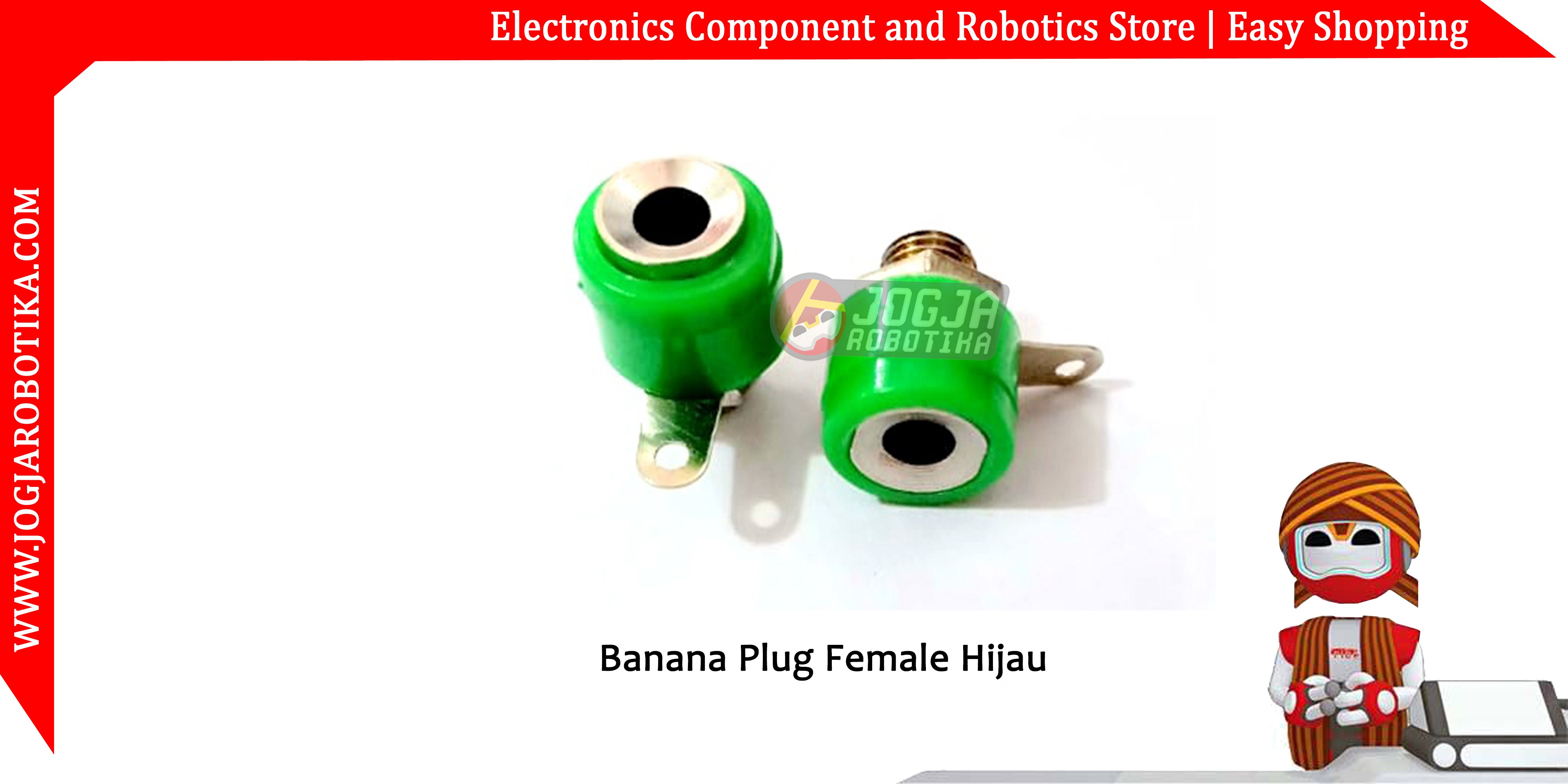 Banana Plug Female Hijau 4mm
