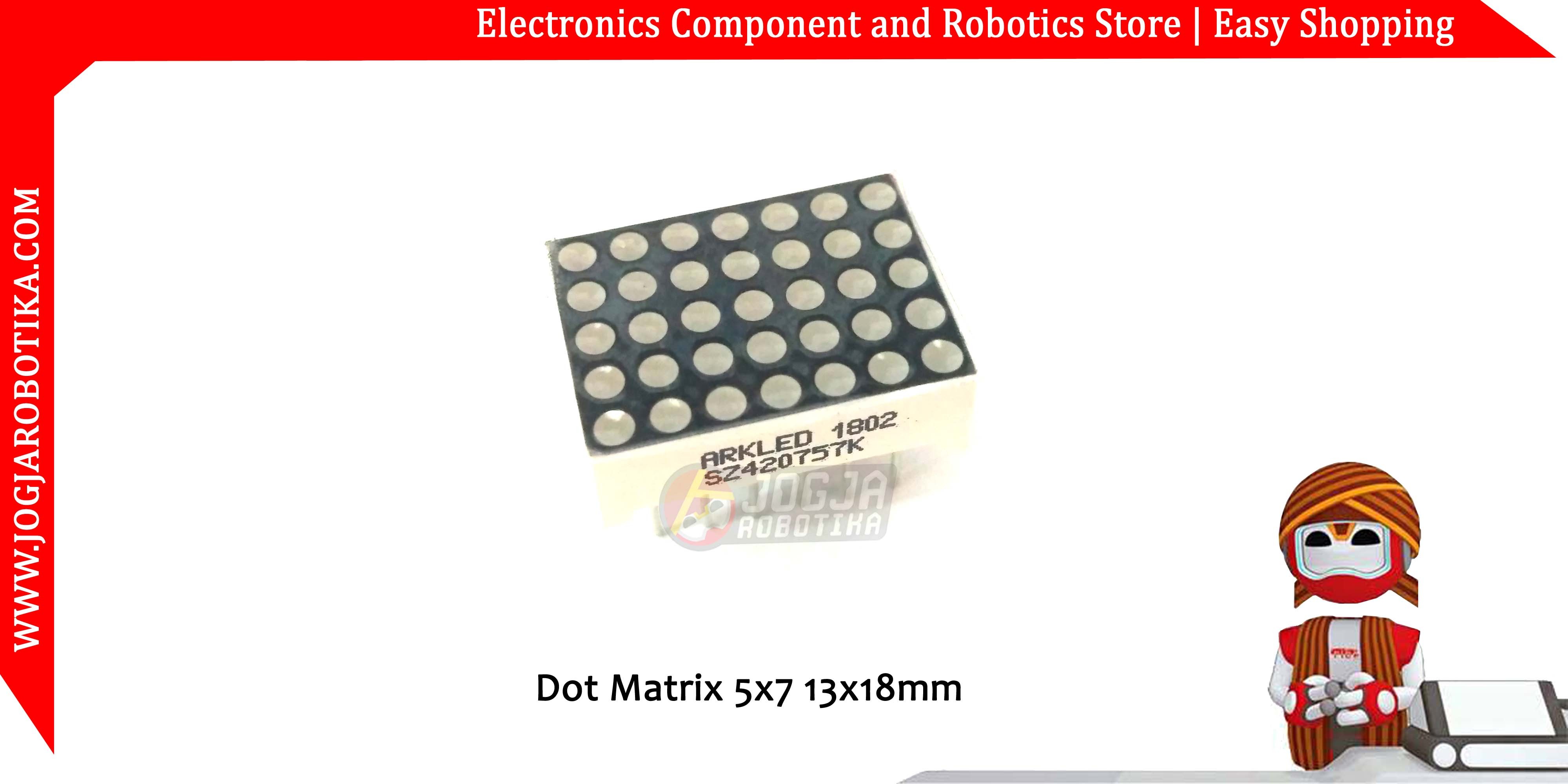 Dot Matrix 5x7 13x18mm - Merah