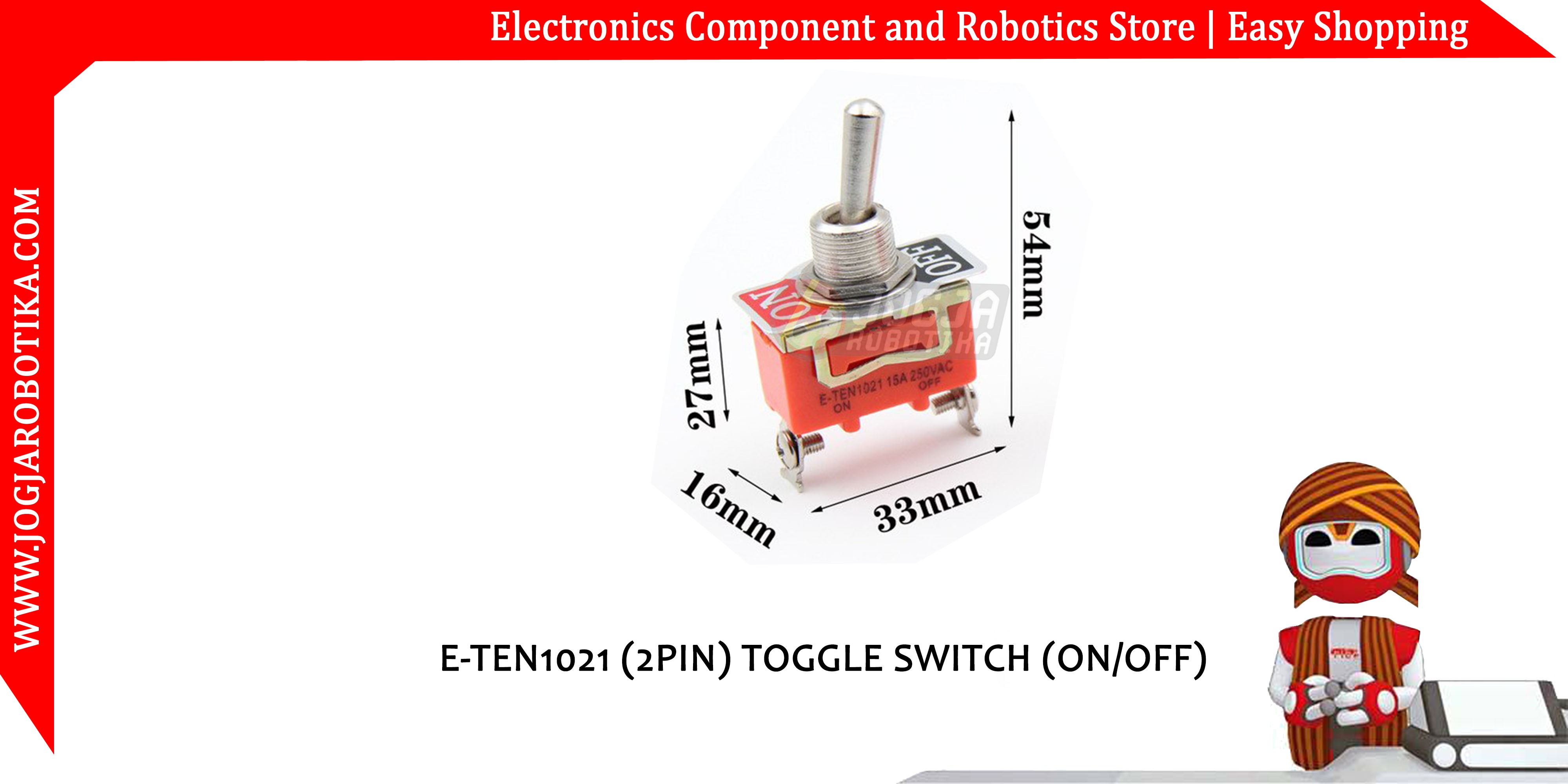 E-TEN1021 (2PIN) TOGGLE SWITCH (ON/OFF)