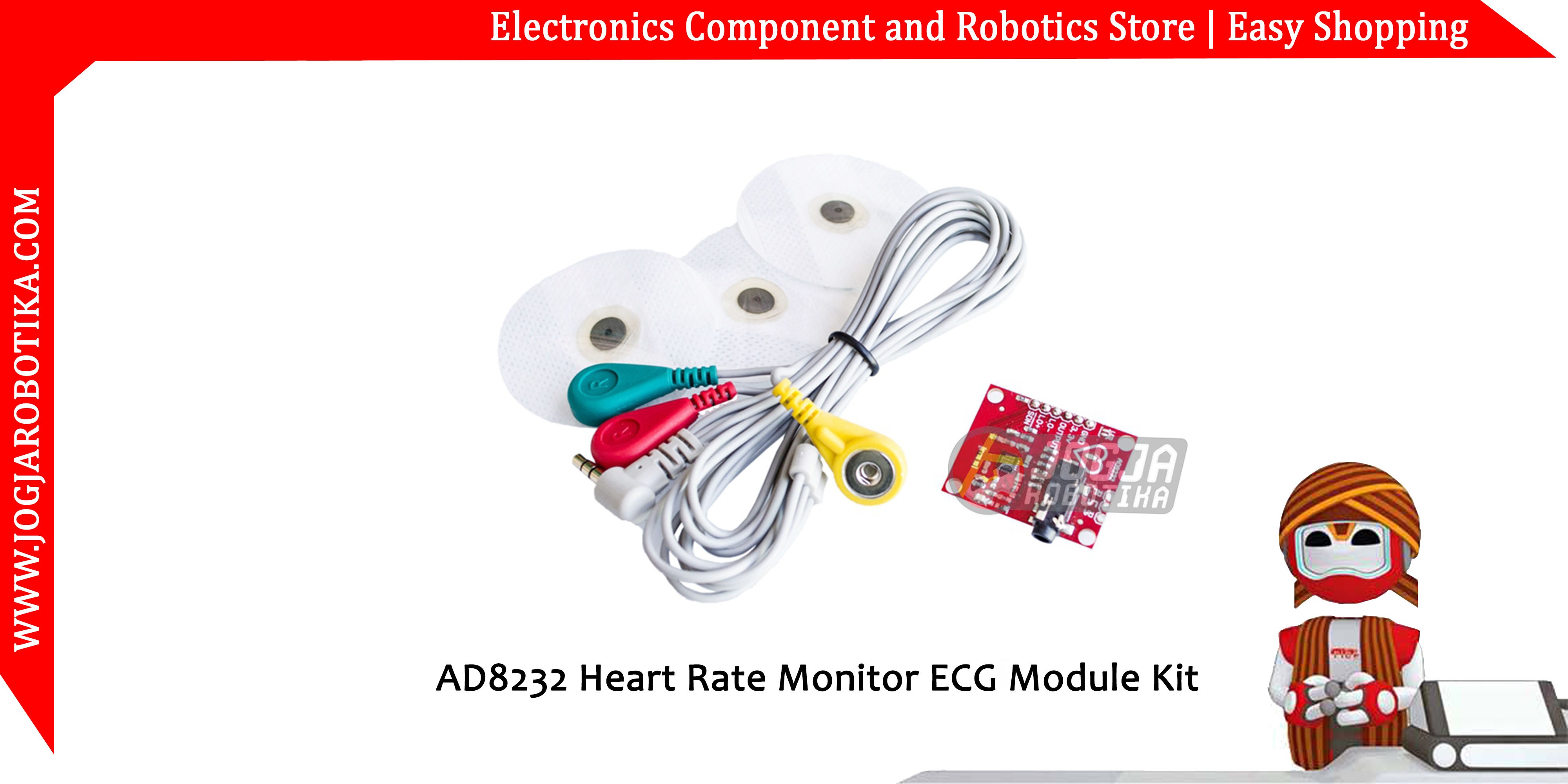 AD8232 Heart Rate Monitor ECG Module Kit