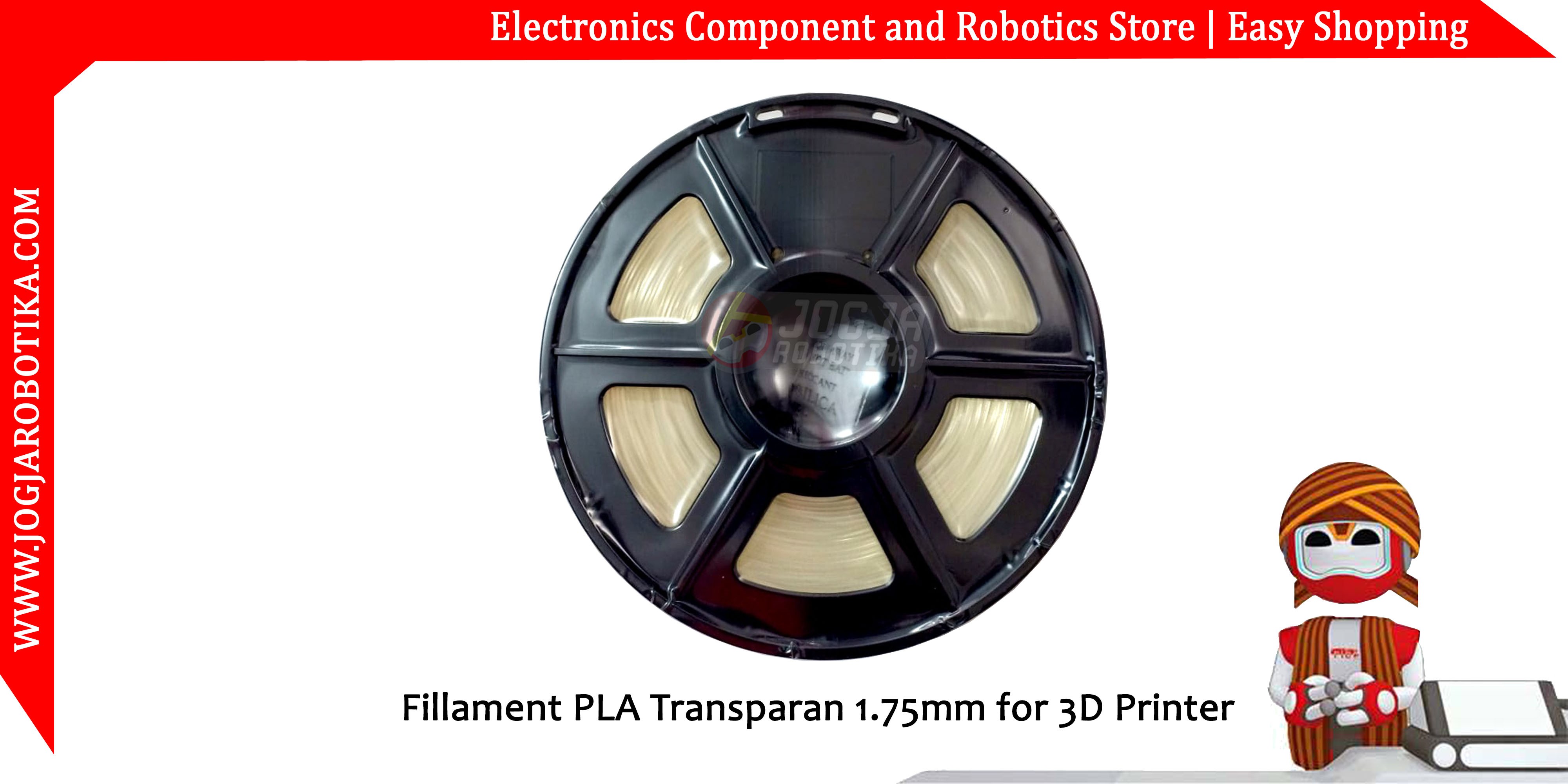 Filamen PLA Transparan 1.75mm for 3D Printer