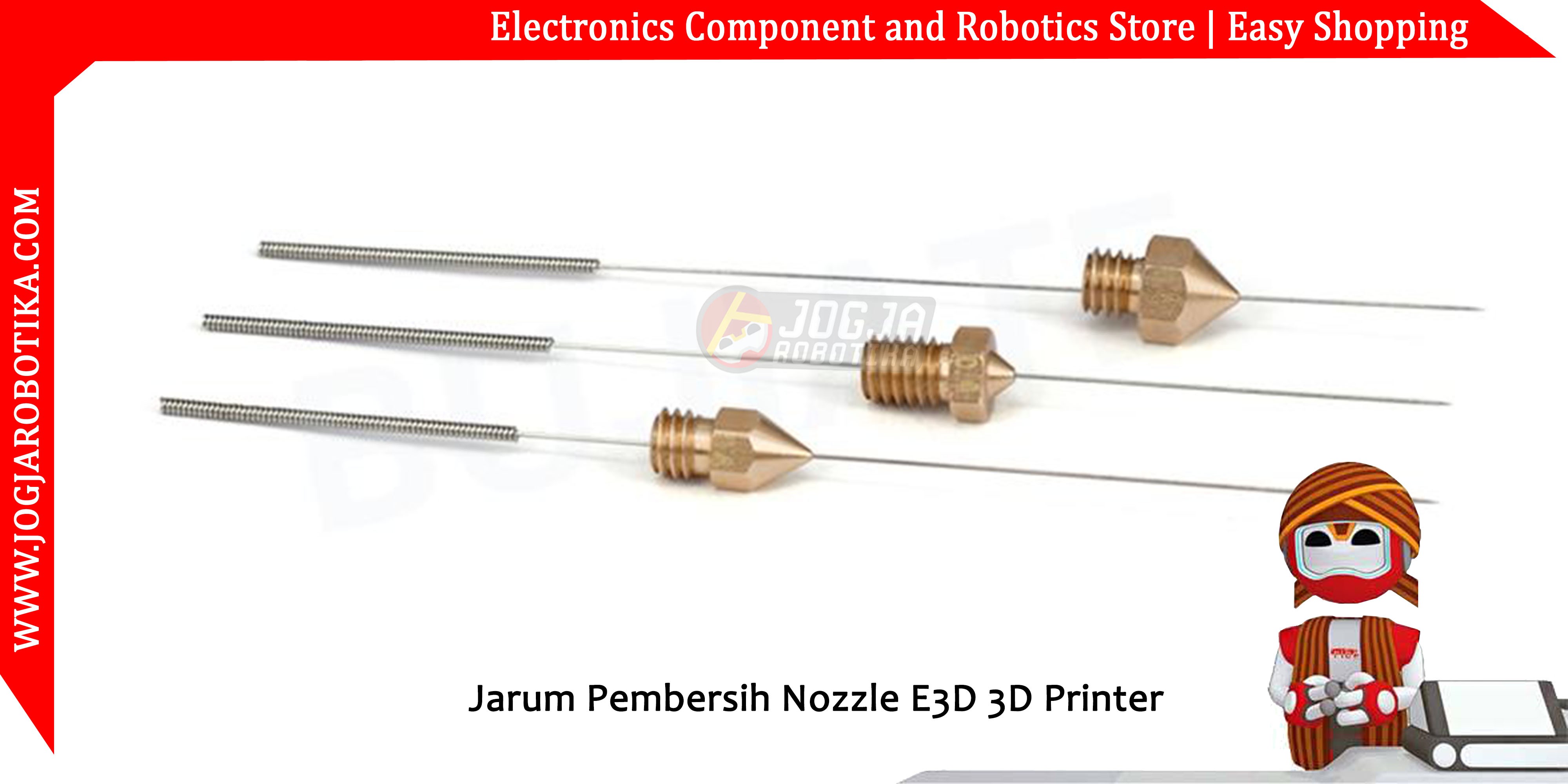 Jarum Pembersih Nozzle E3D 3D Printer 0.2mm