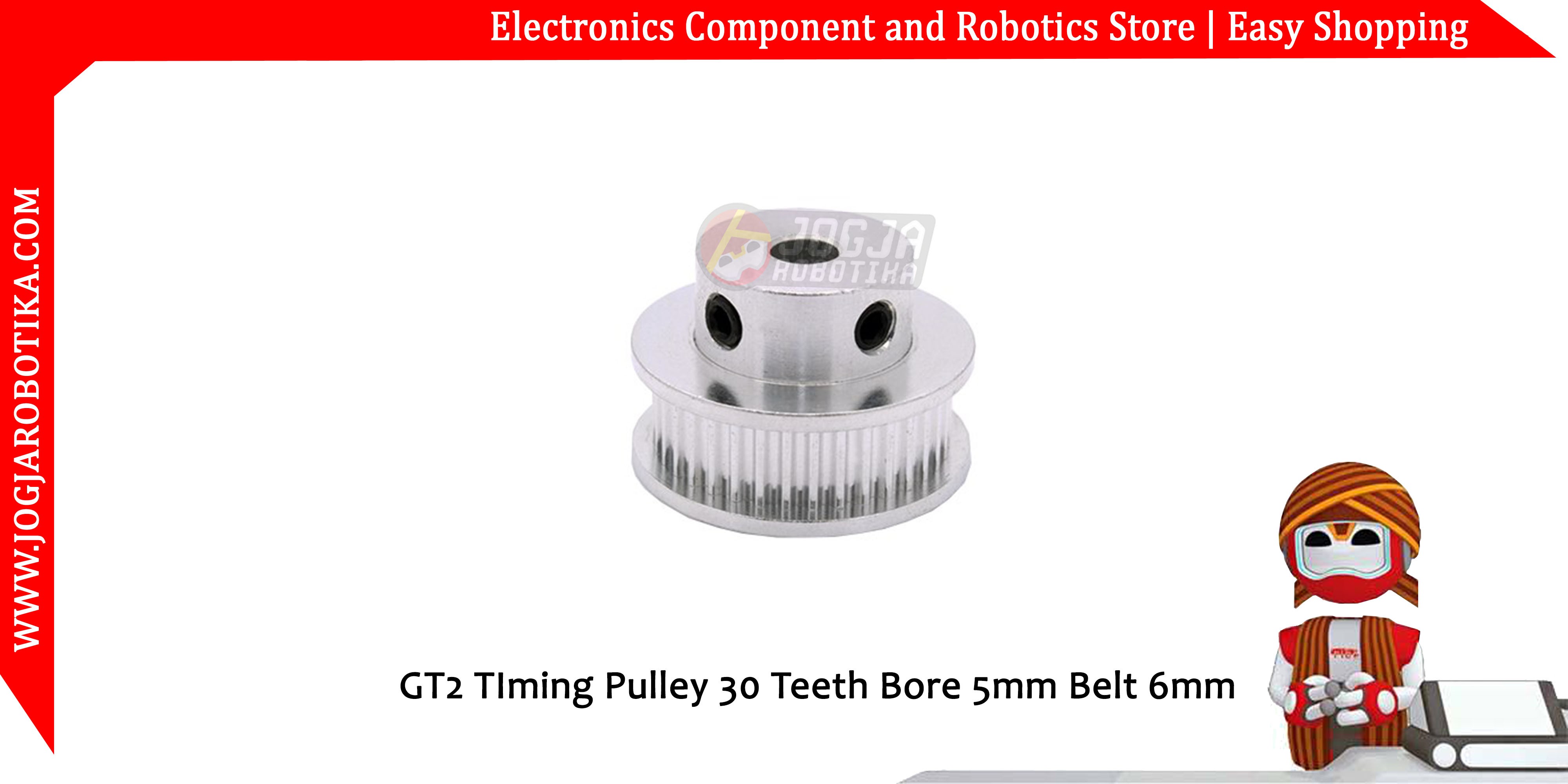 GT2 TIming Pulley 30 Teeth Bore 5mm Belt 6mm