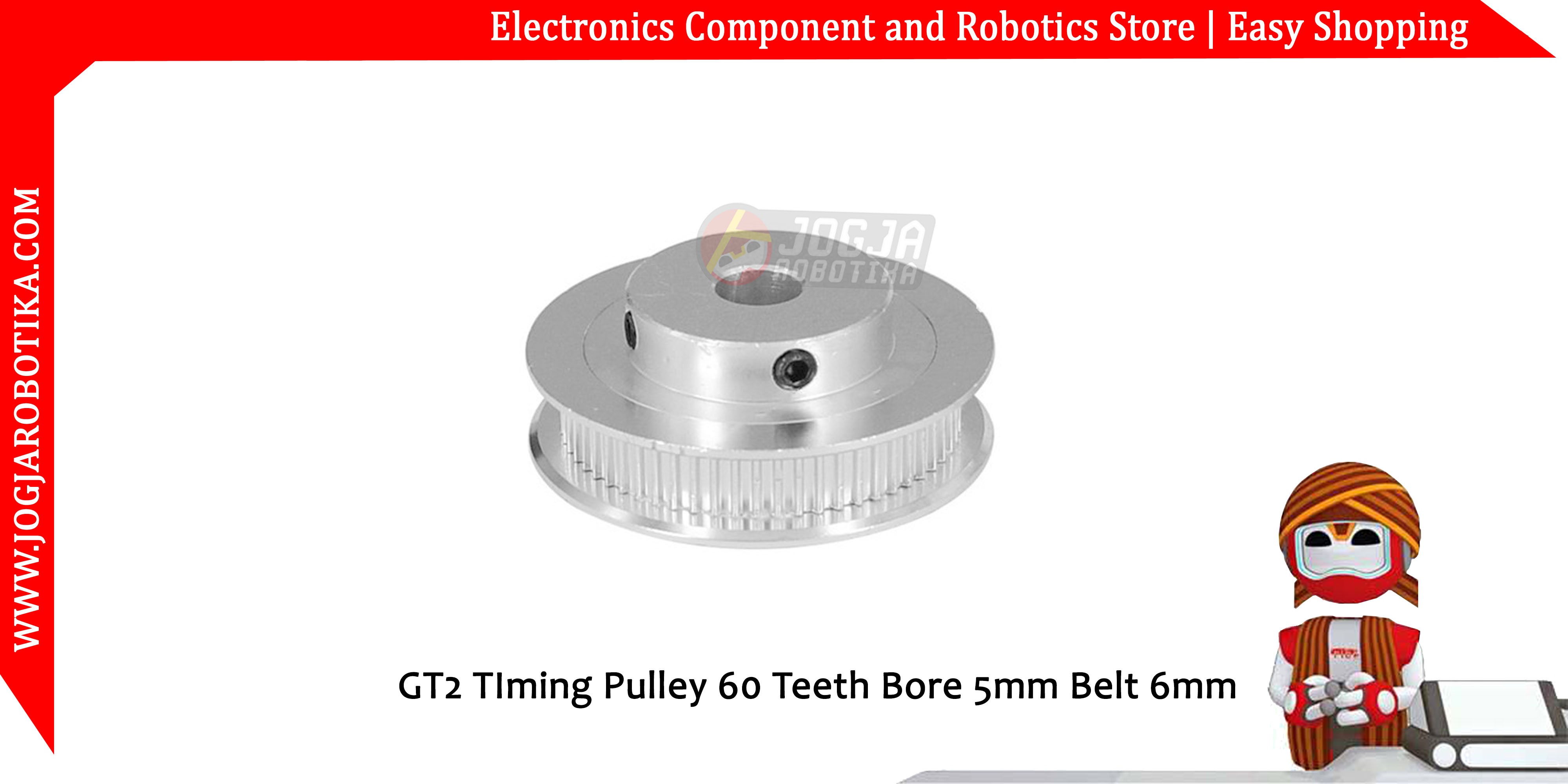 GT2 Timing Pulley 60 Teeth Bore 5mm Belt 6mm
