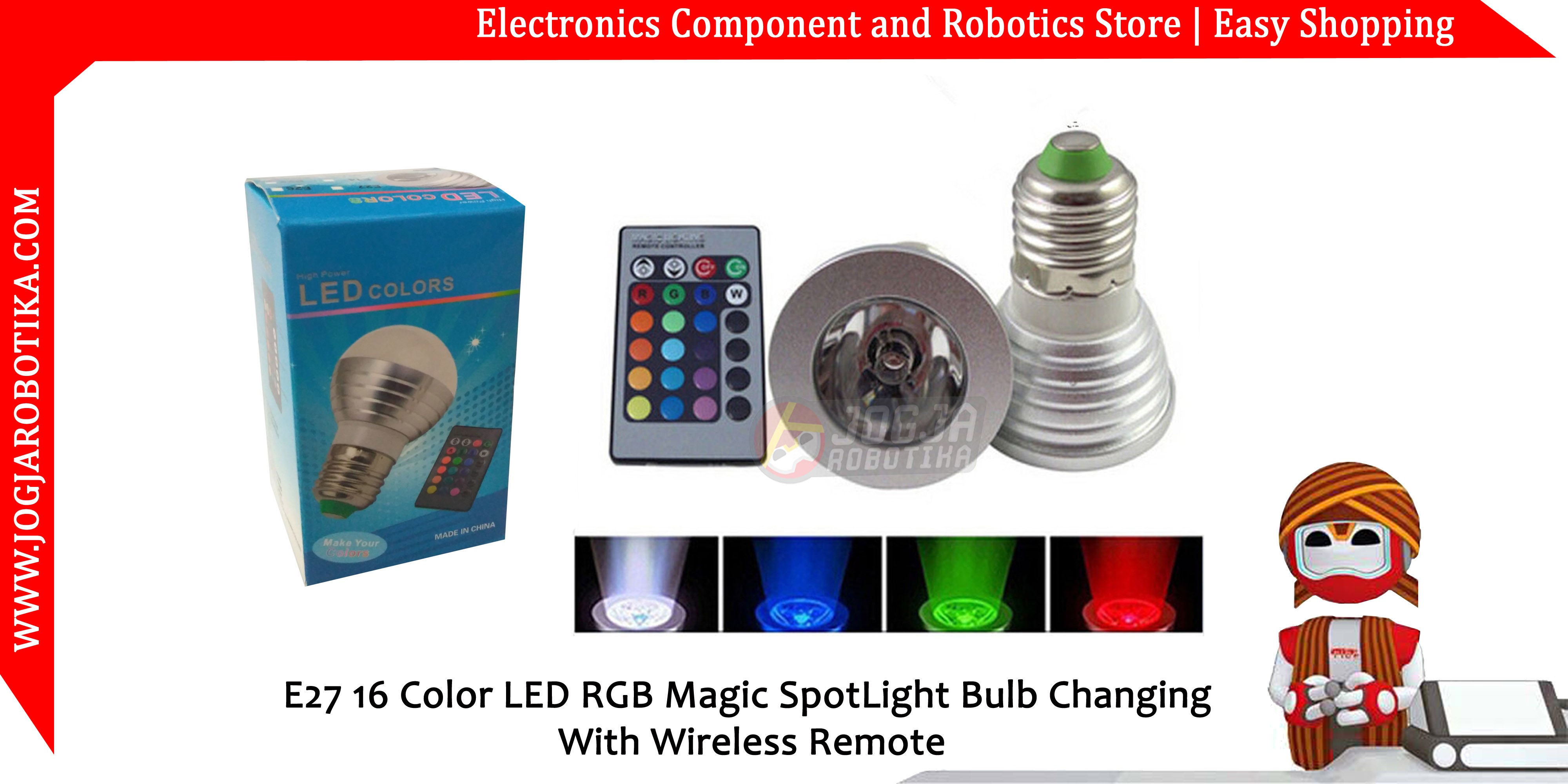 E27 16 Color LED RGB Magic SpotLight Bulb Changing Colors With Wireless Remote
