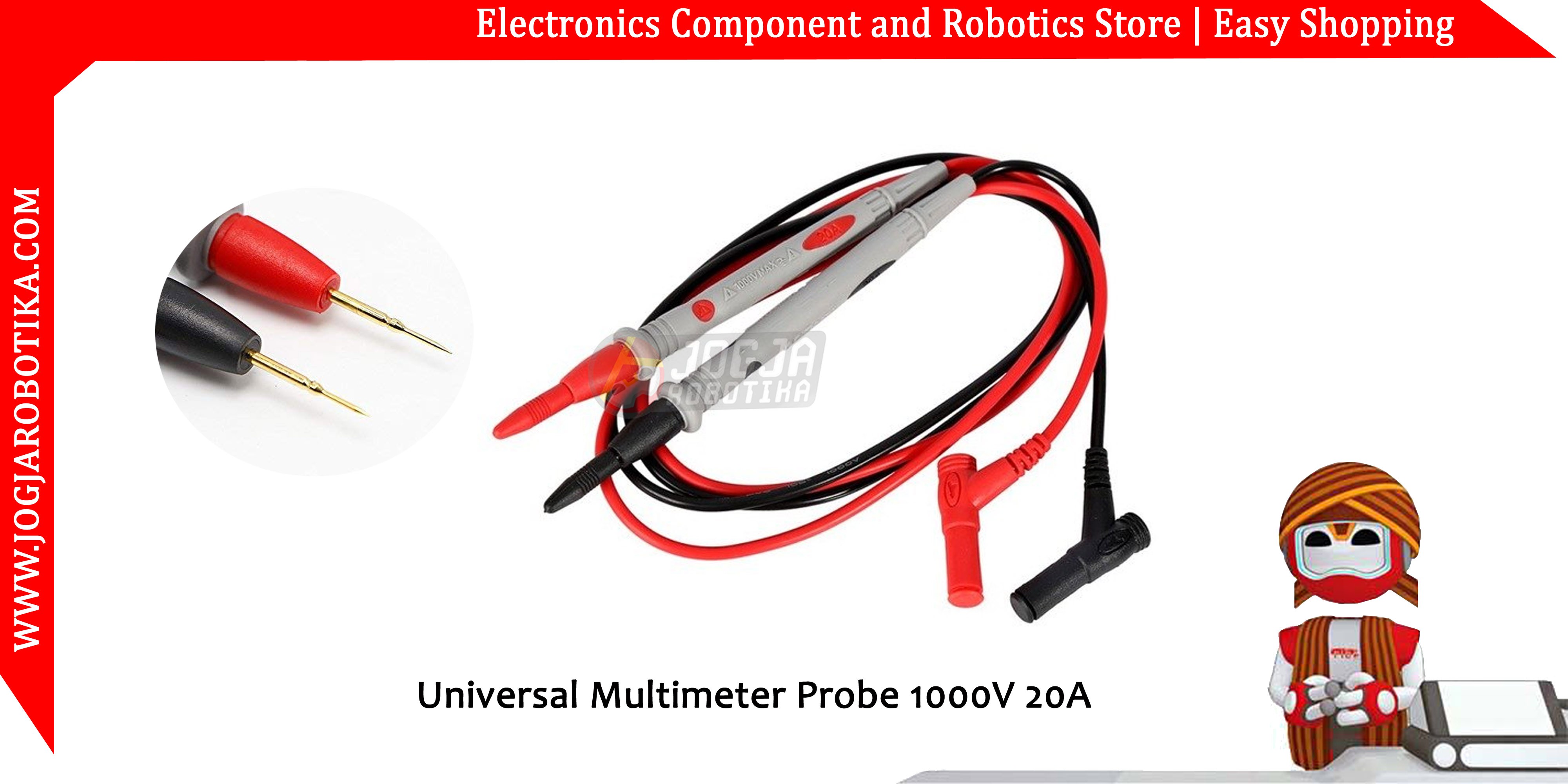 Universal Multimeter Probe 1000V 20A Gold-plated Copper Needle Tip Pen