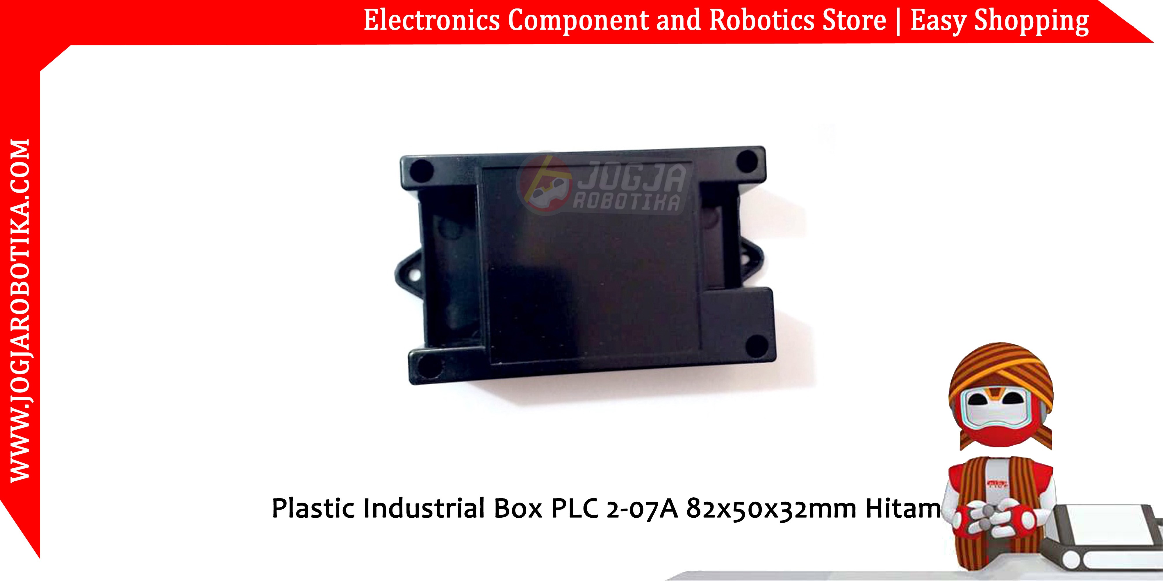 Plastic Industrial Box PLC 2-07A 82x50x32mm Hitam