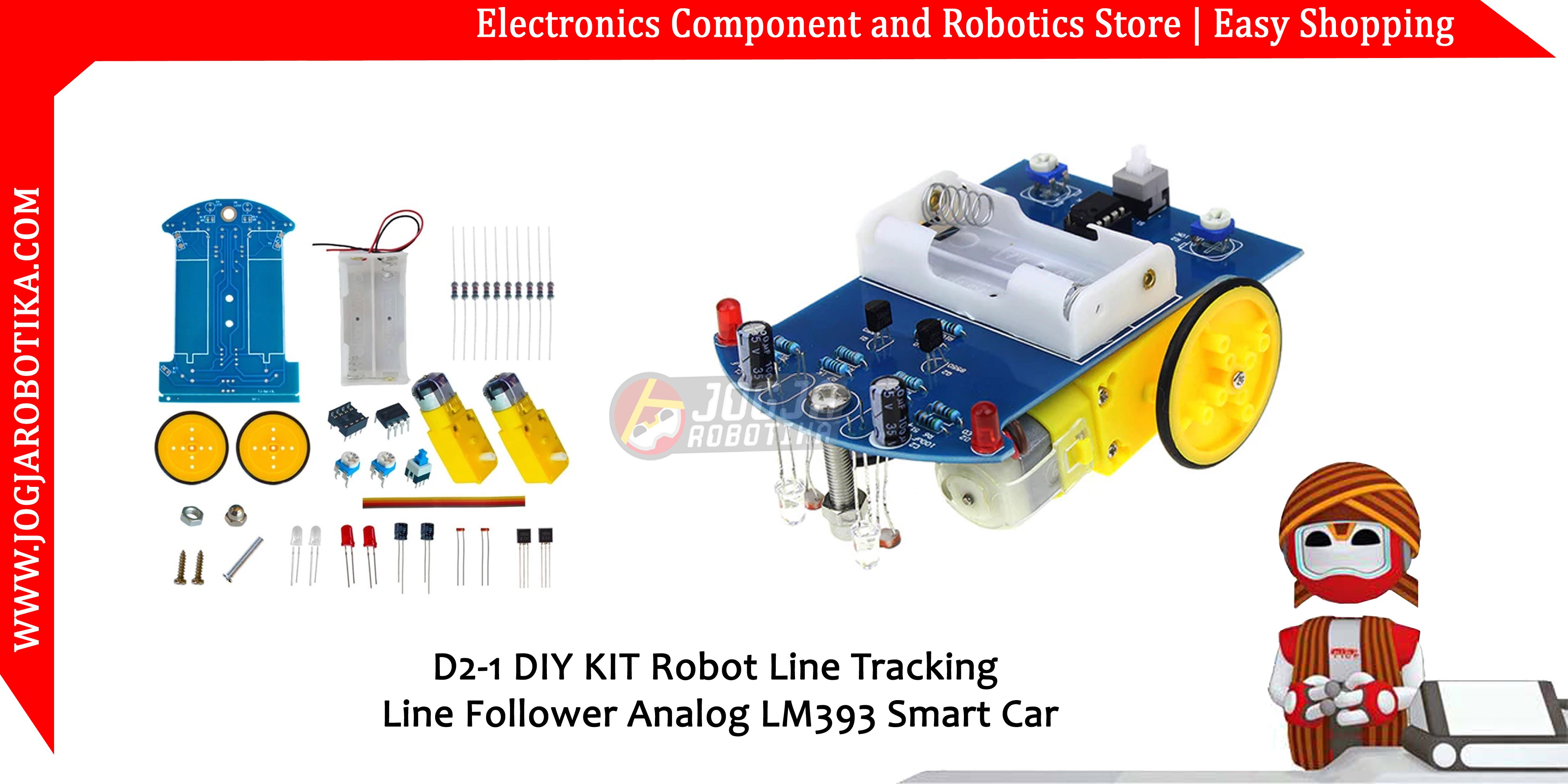 D2-1 DIY KIT Robot Line Tracking Line Follower Analog LM393 Smart Car