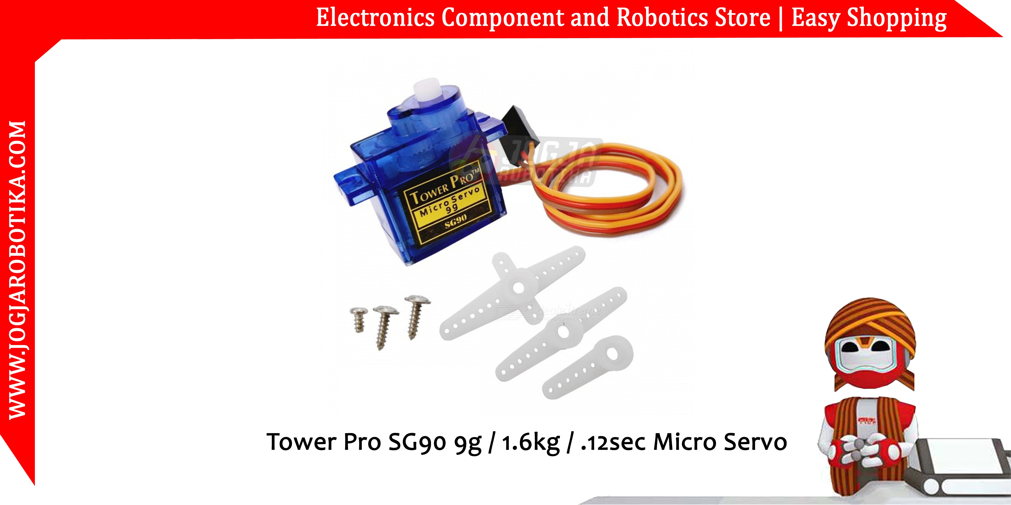 Tower Pro SG90 9g / 1.6kg / .12sec Micro Servo