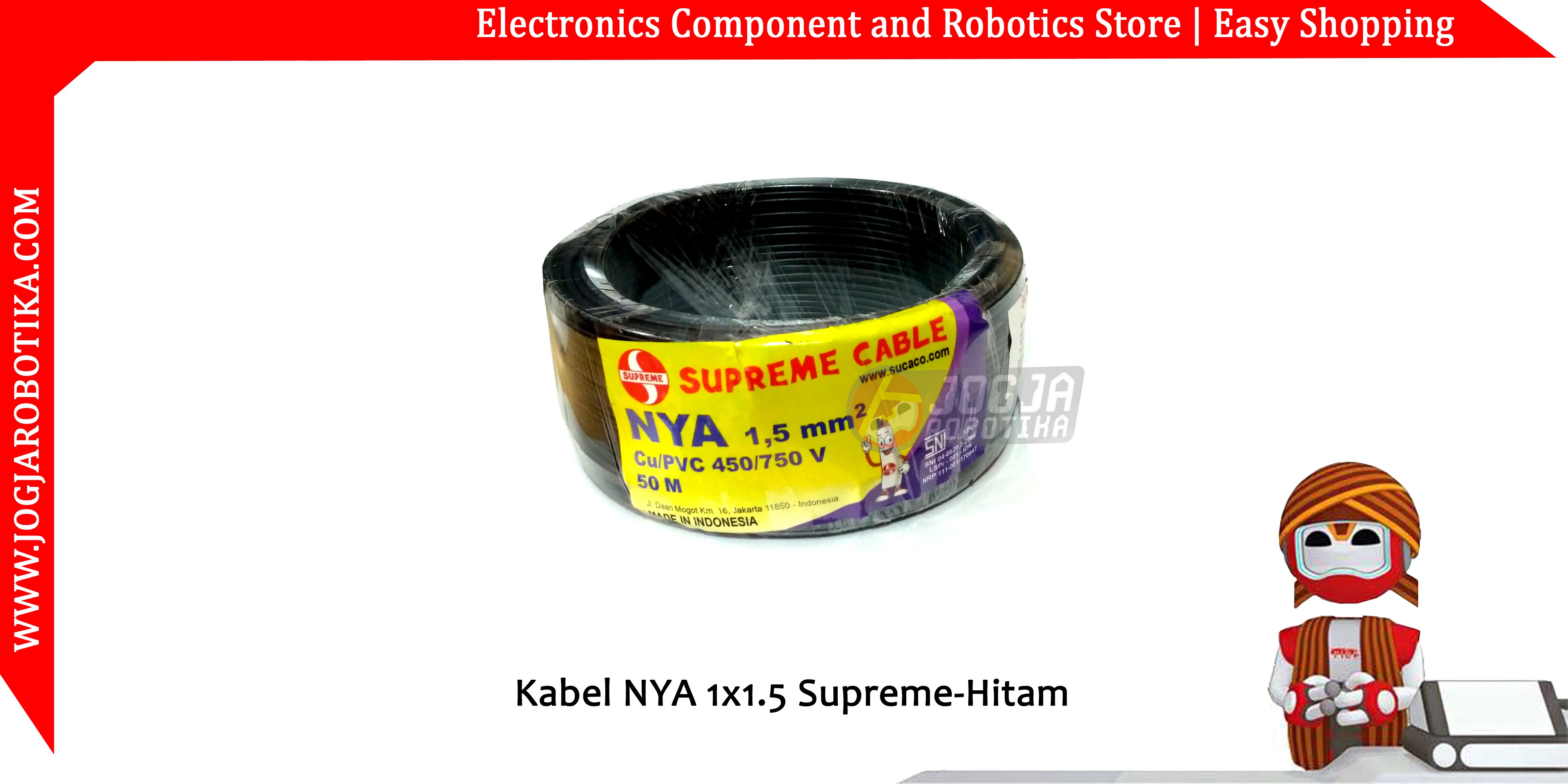 Kabel NYA 1x1.5 Supreme-Hitam