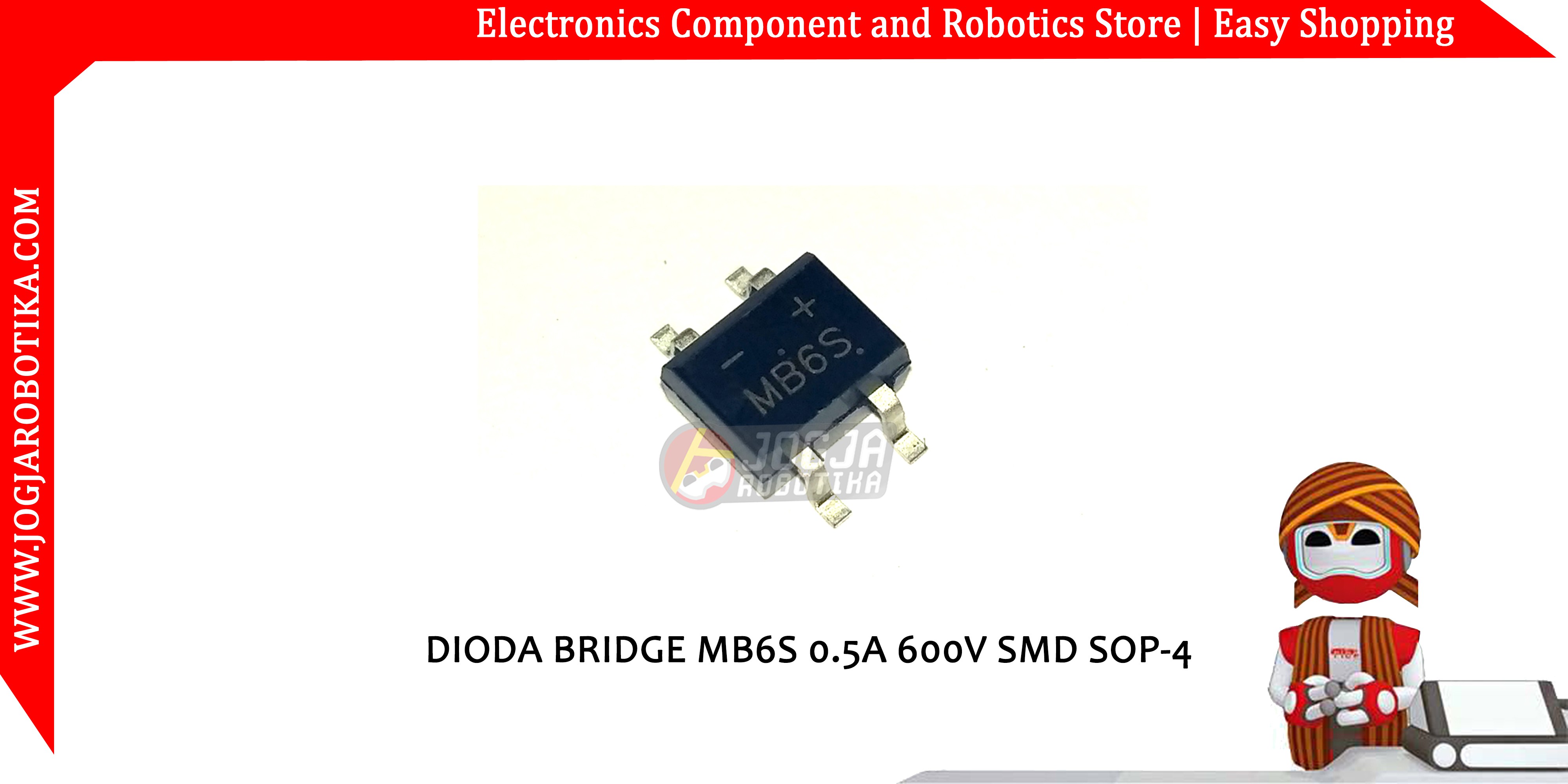 DIODA BRIDGE MB6S 0.5A 600V SMD SOP-4