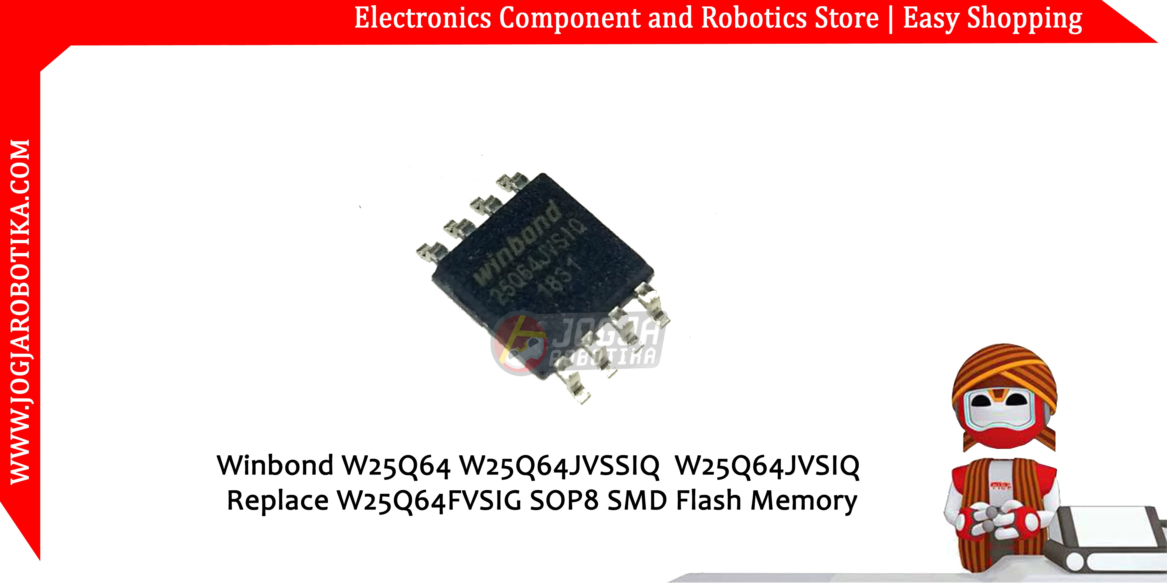 Winbond W25Q64 W25Q64JVSSIQ W25Q64JVSIQ Replace W25Q64FVSIG SOP8 SMD Flash Memory