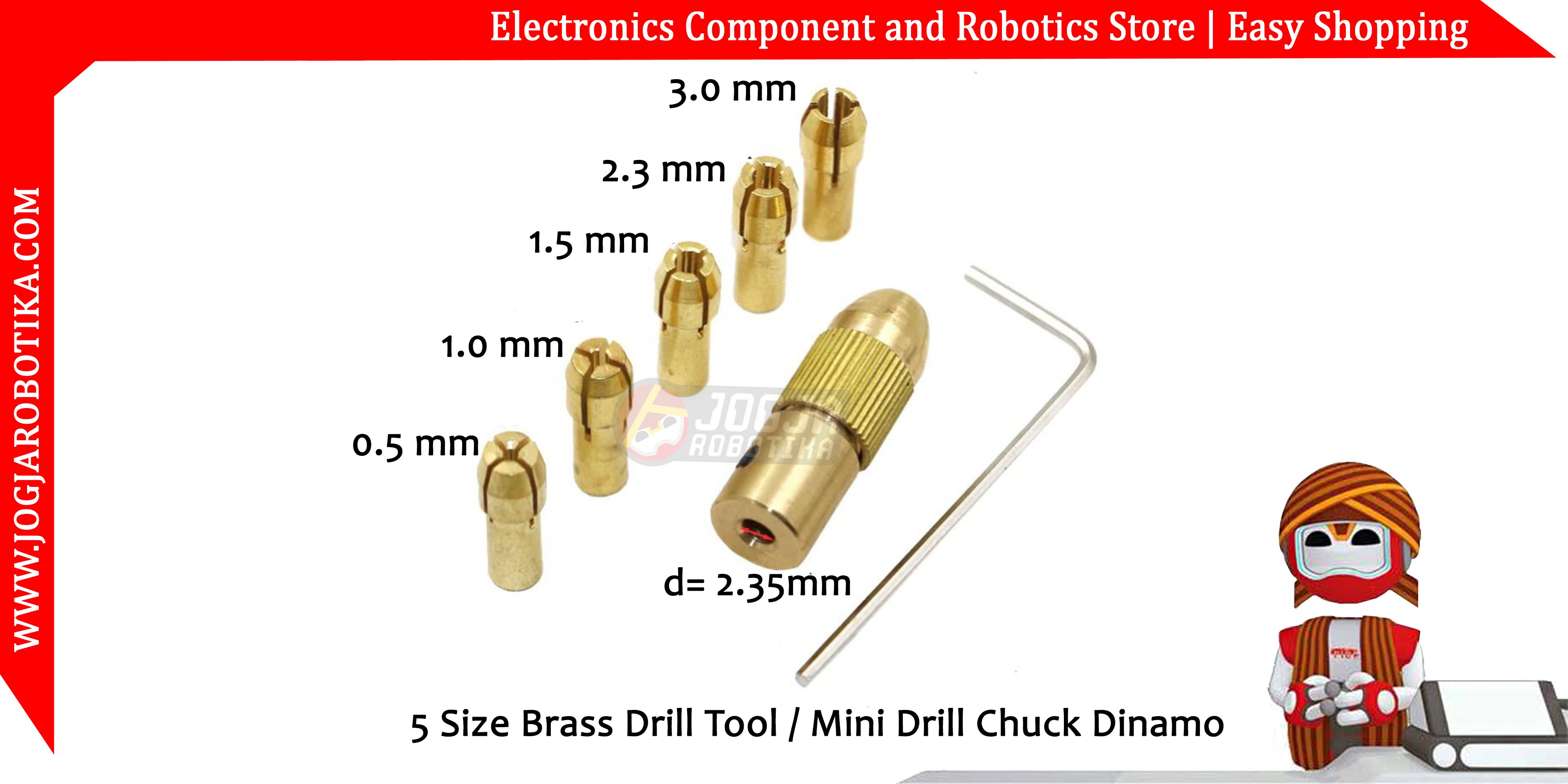 5 Size Brass Drill Tool / Mini Drill Chuck Dinamo