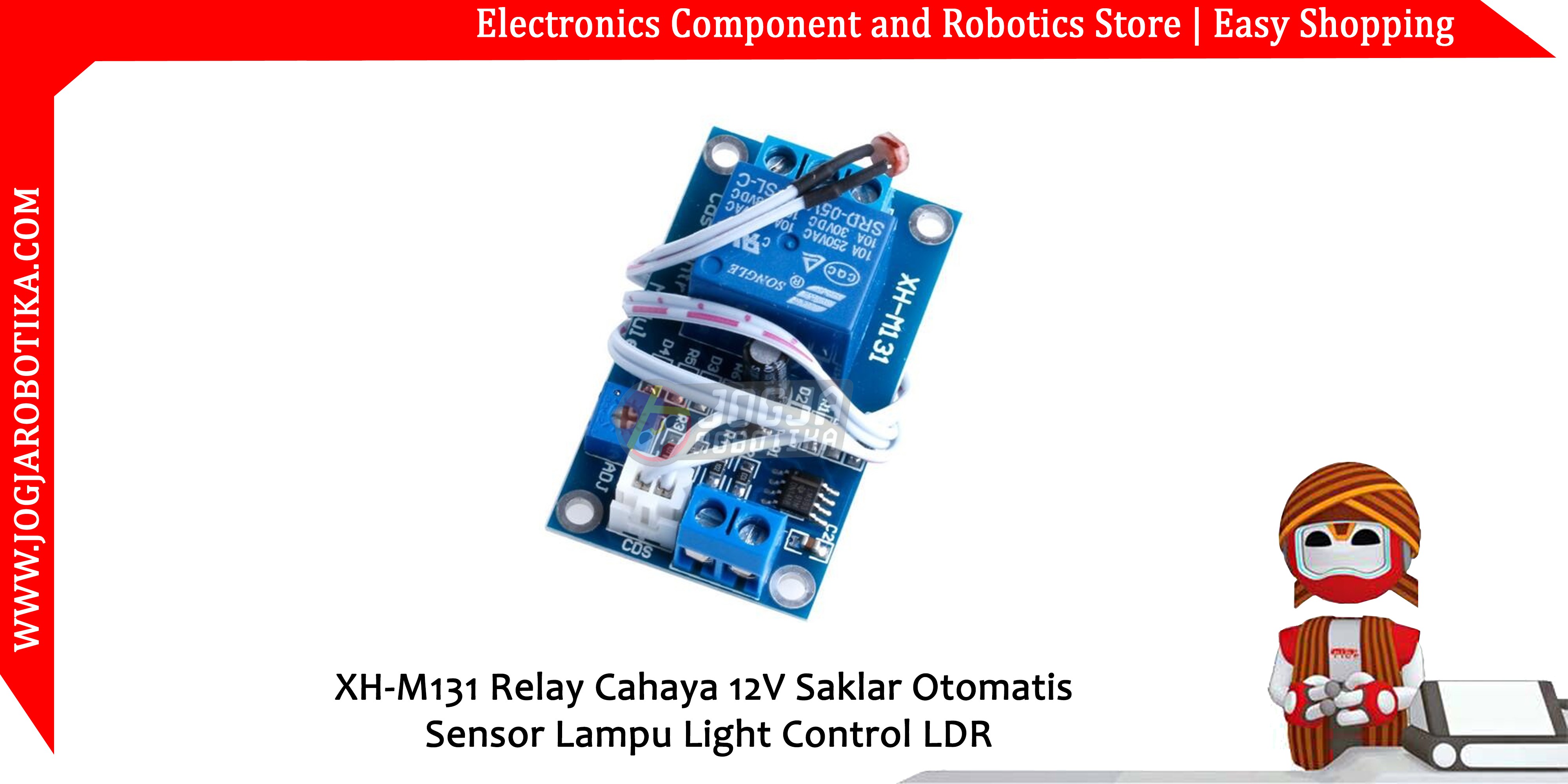 XH-M131 Relay Cahaya 12V Saklar Otomatis Sensor Lampu Light Control LDR