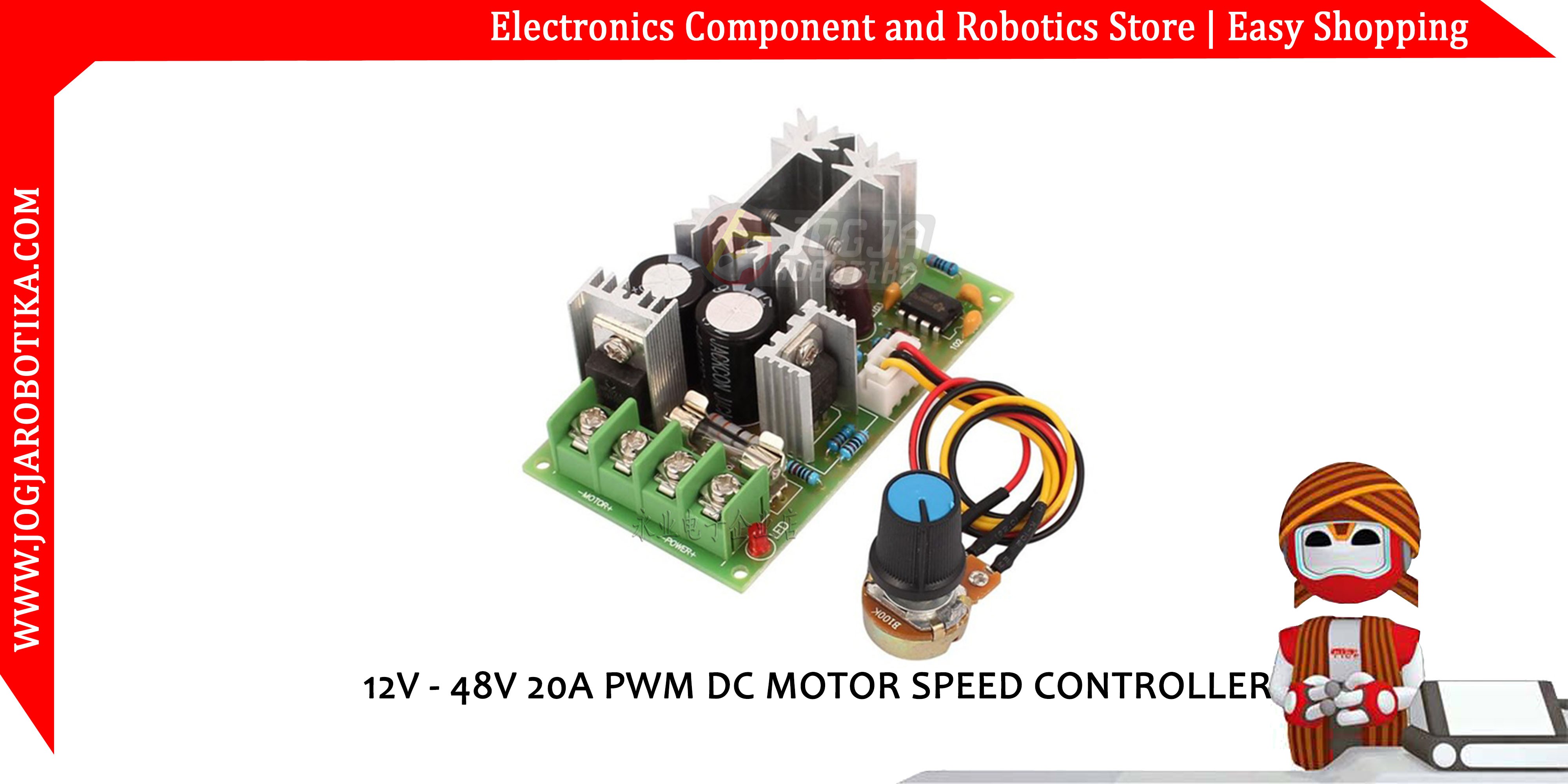 12V - 48V 20A PWM DC MOTOR SPEED CONTROLLER