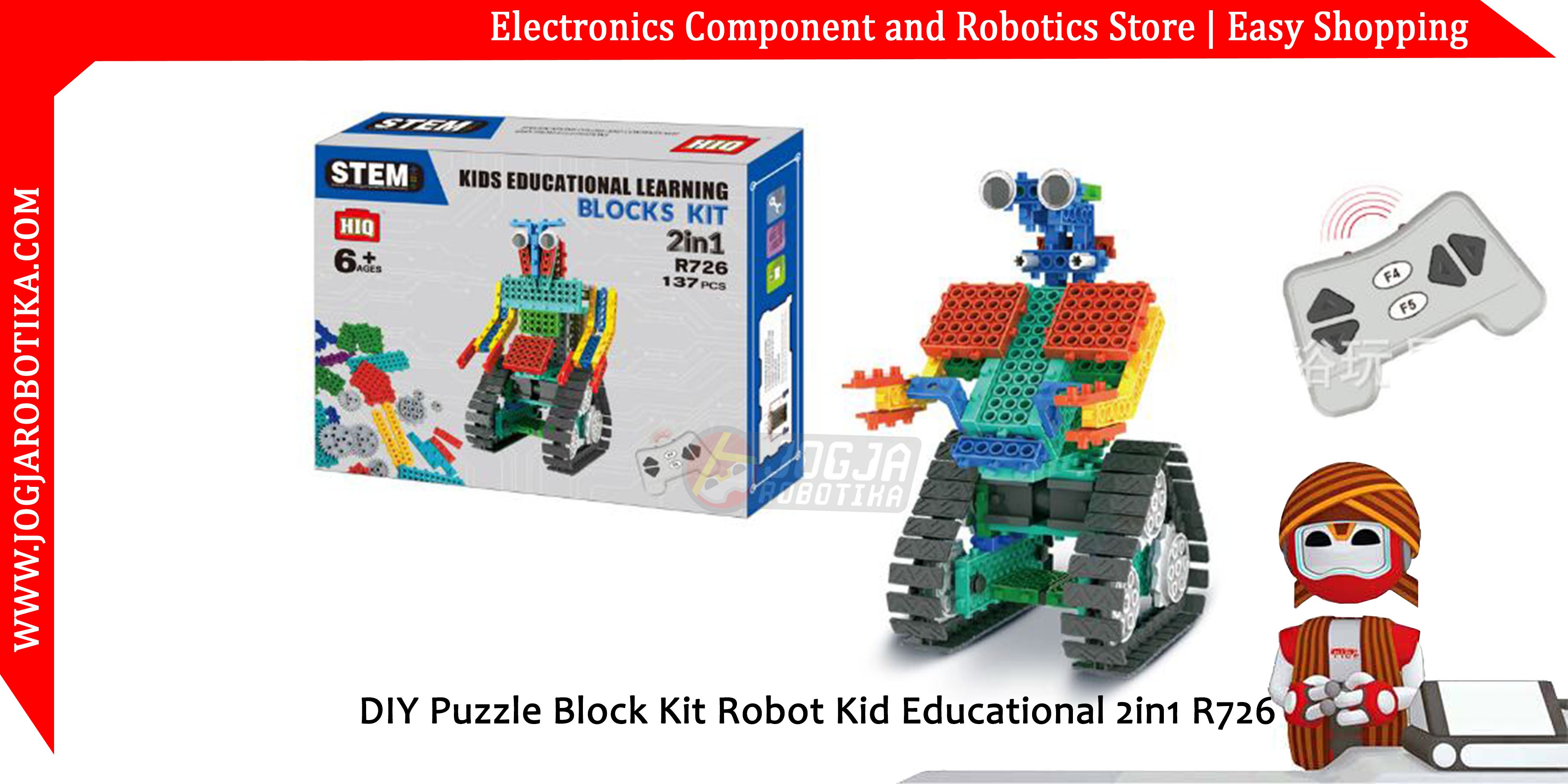 DIY Puzzle Block Kit Robot Kid Educational 2in1 R726
