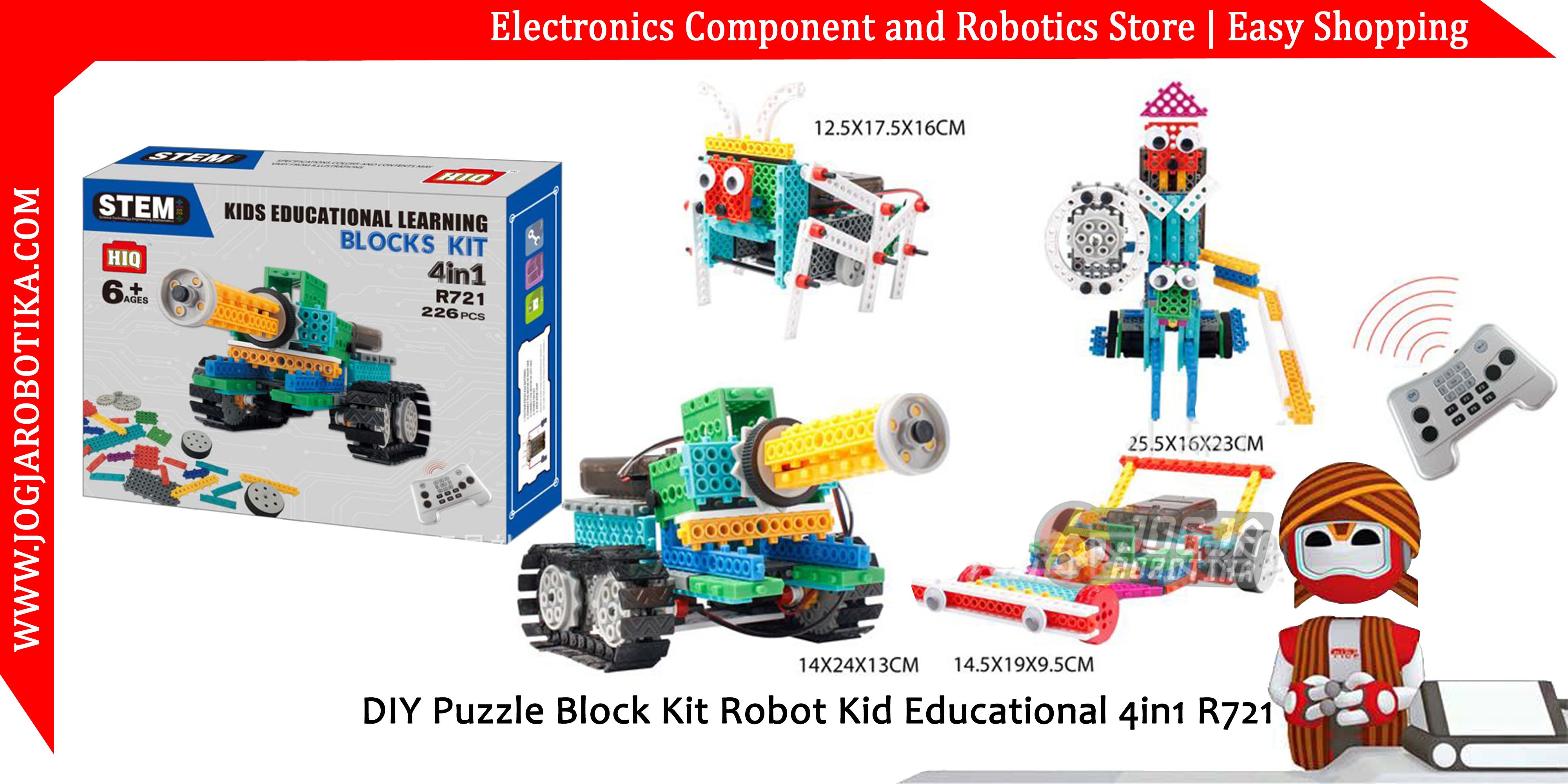 DIY Puzzle Block Kit Robot Kid Educational 4in1 R721