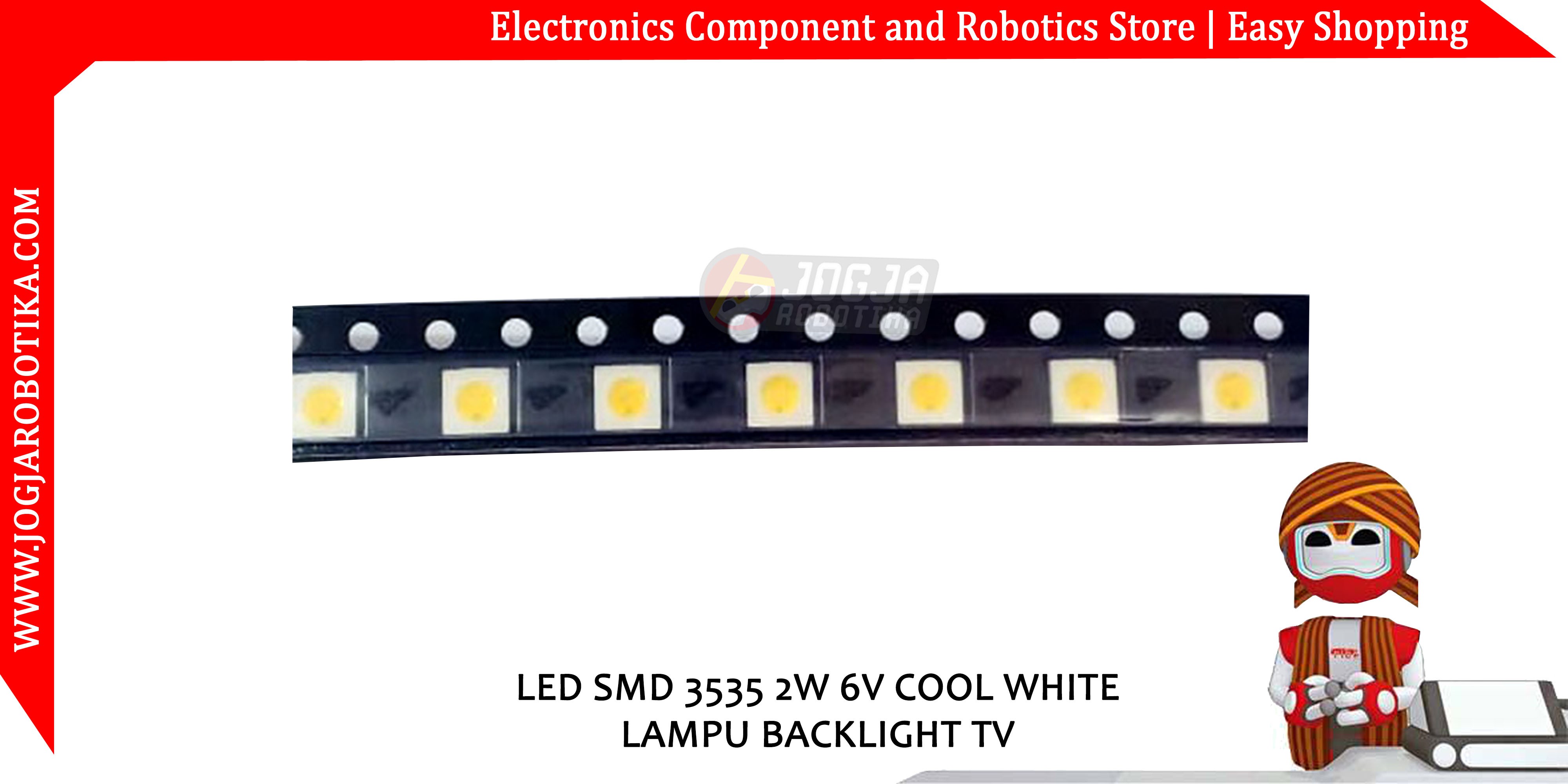 LED SMD 3535 2W 6V COOL WHITE LAMPU BACKLIGHT TV