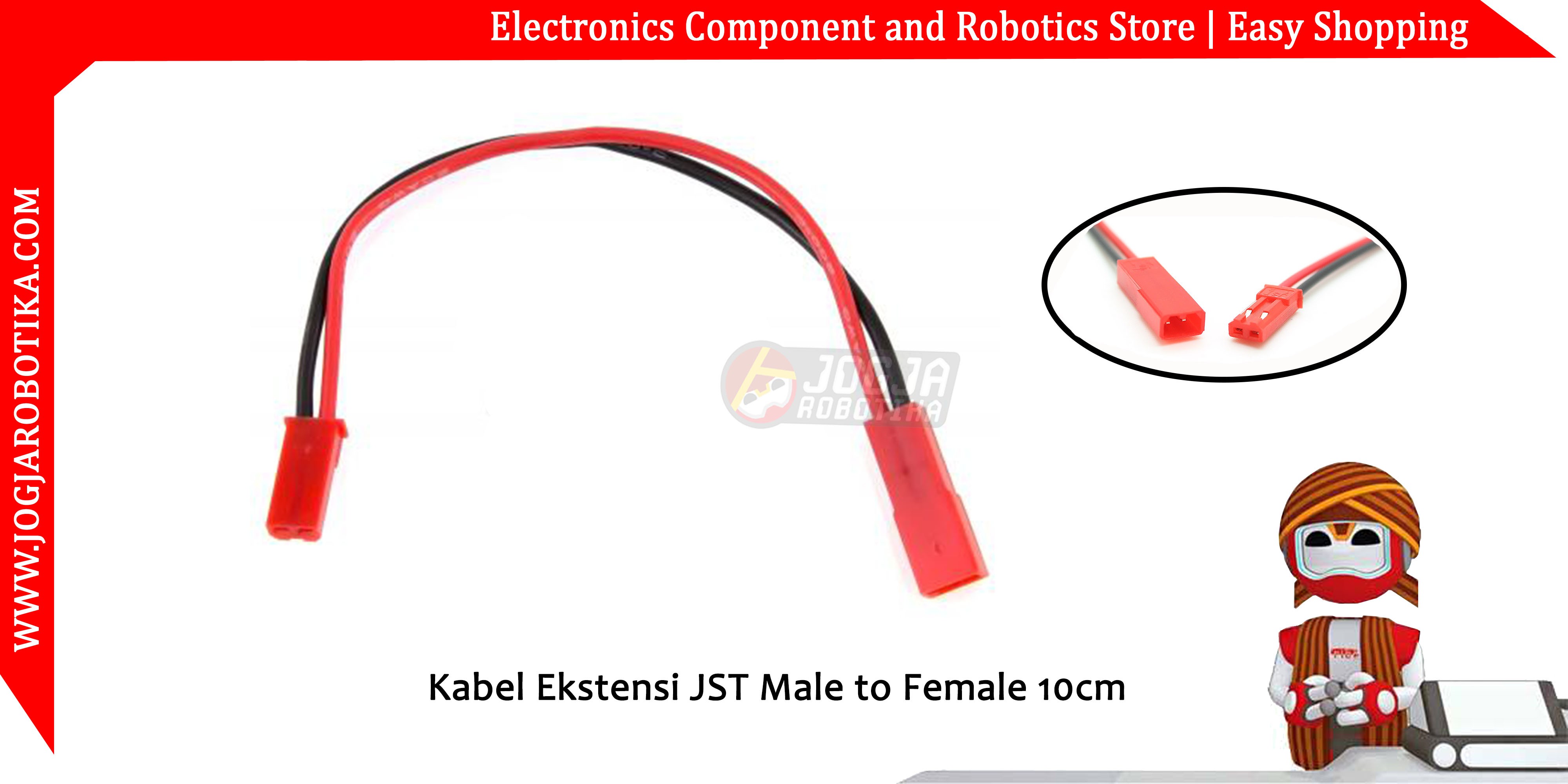 Kabel Ekstensi JST Male to Female 10cm
