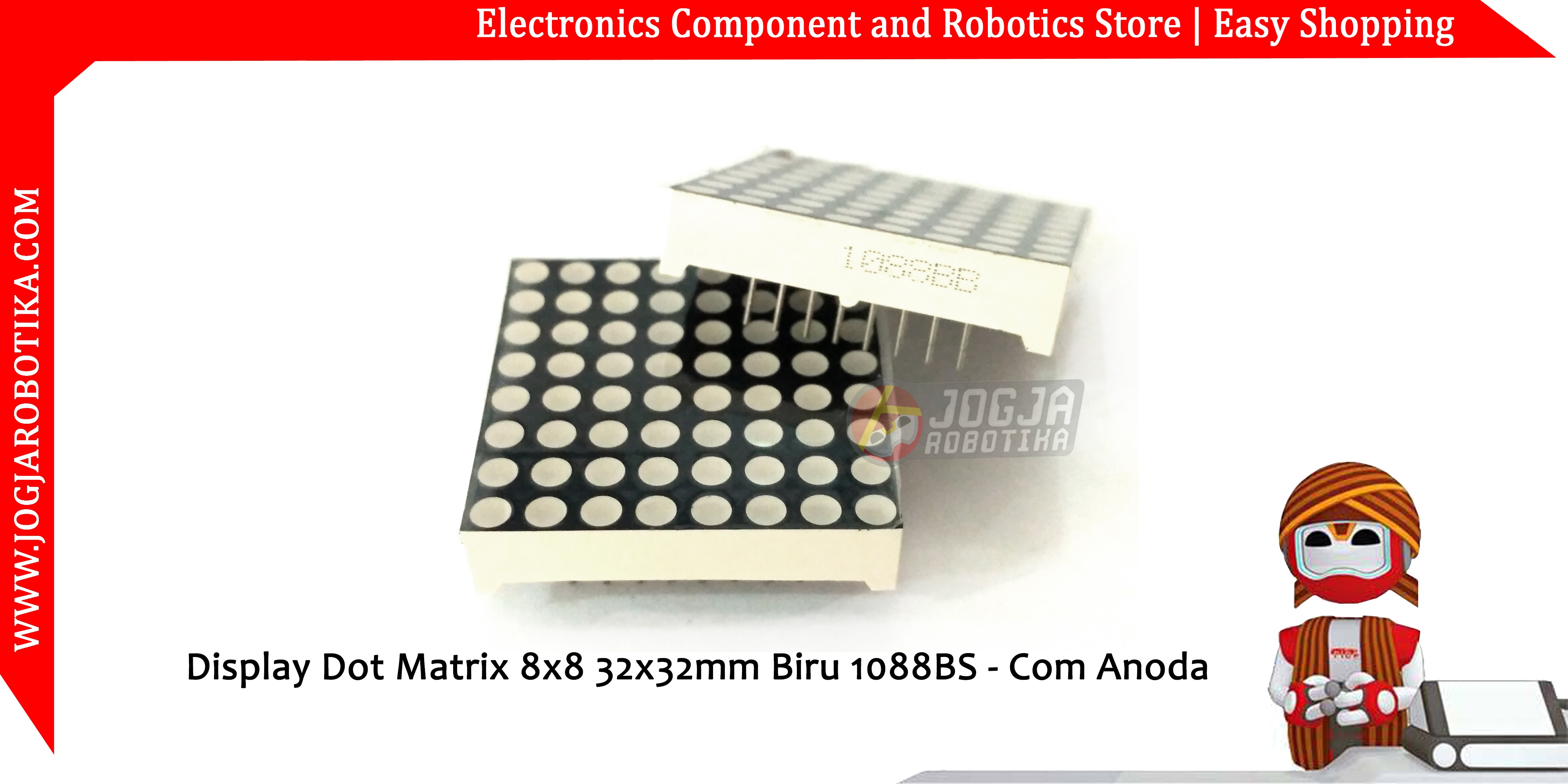 Display Dot Matrix 8x8 32x32mm Biru 1088BS 1088BB - Com Anoda