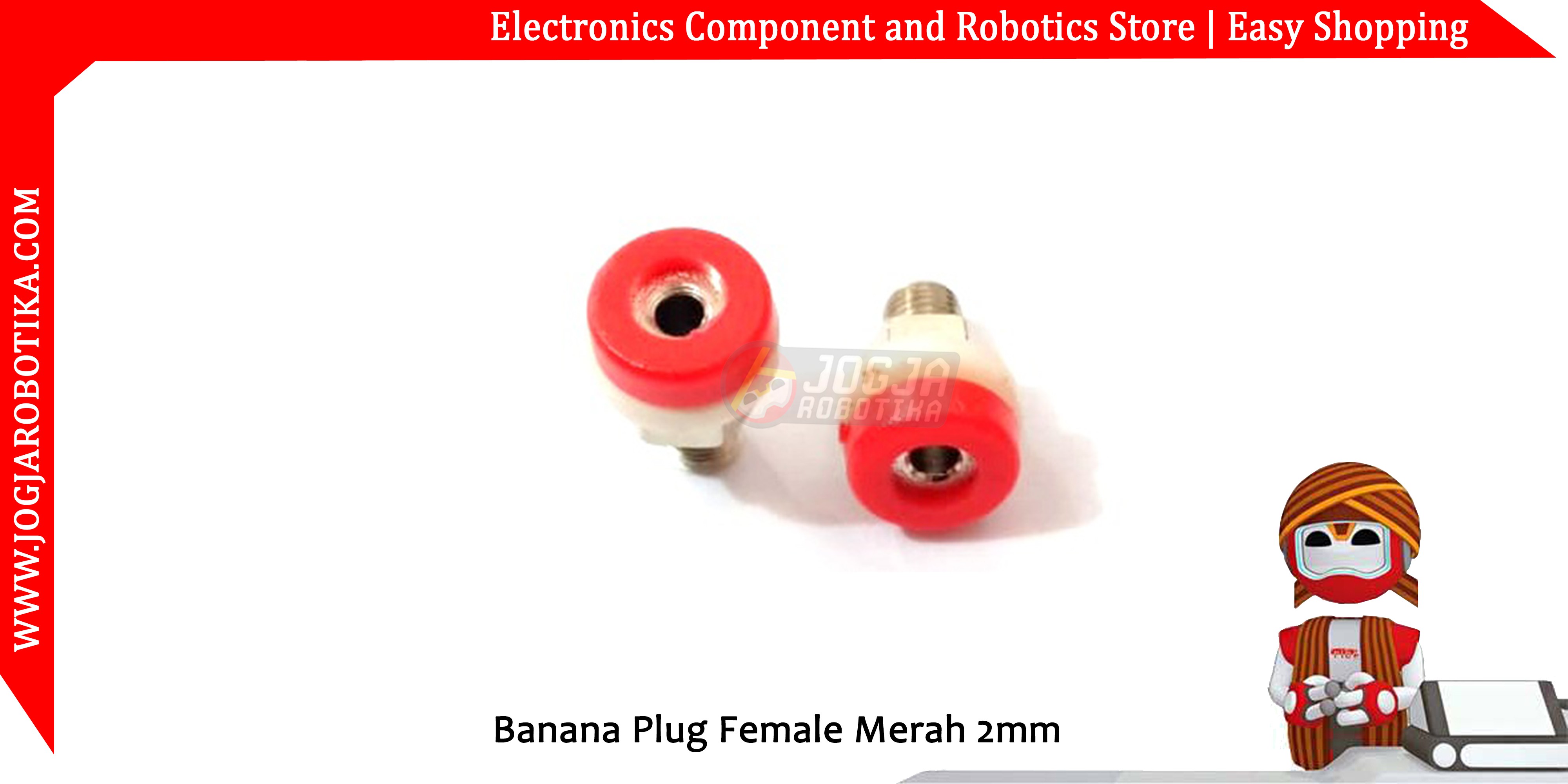 Banana Plug Female Merah 2mm