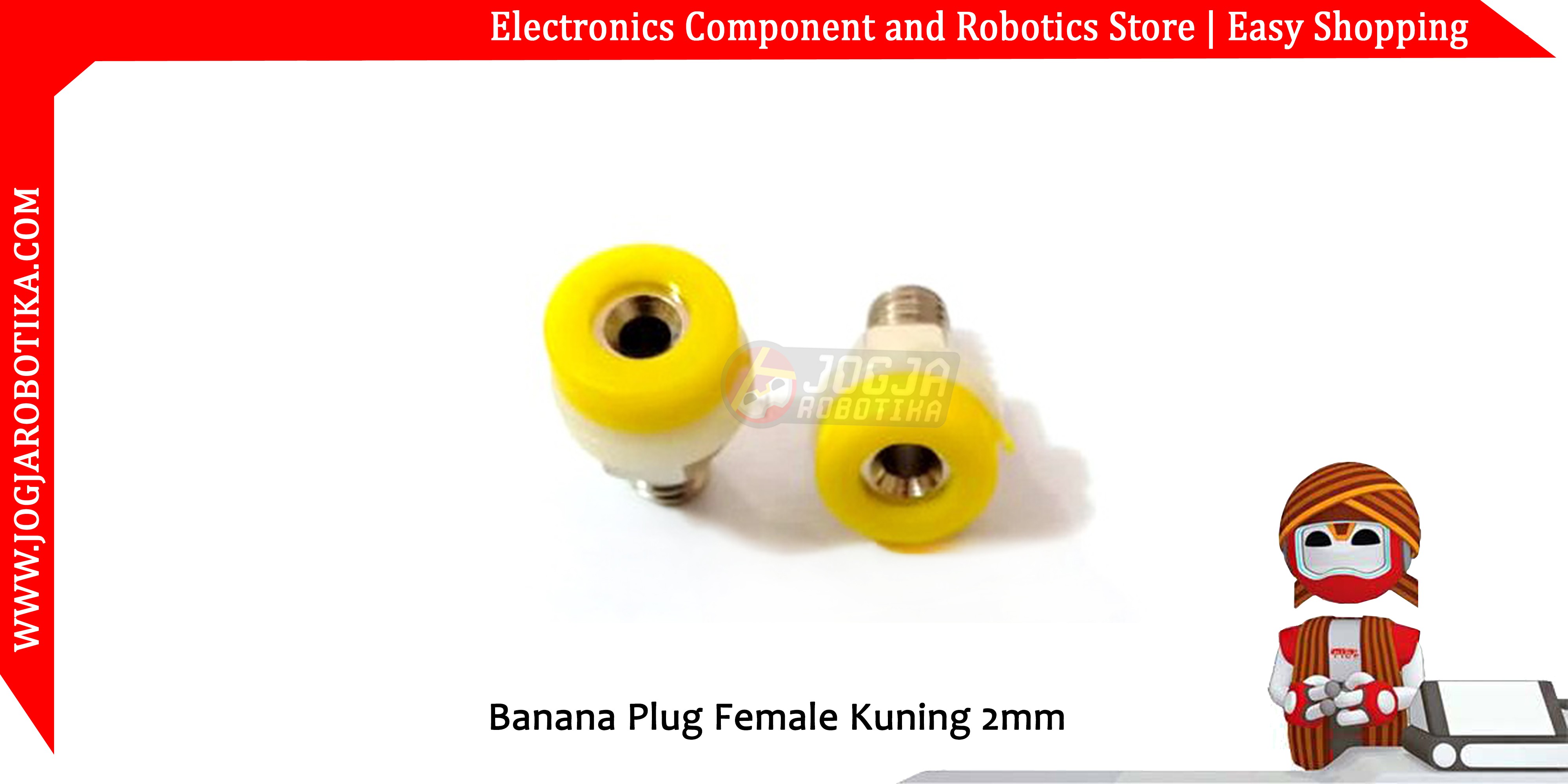 Banana Plug Female Kuning 2mm
