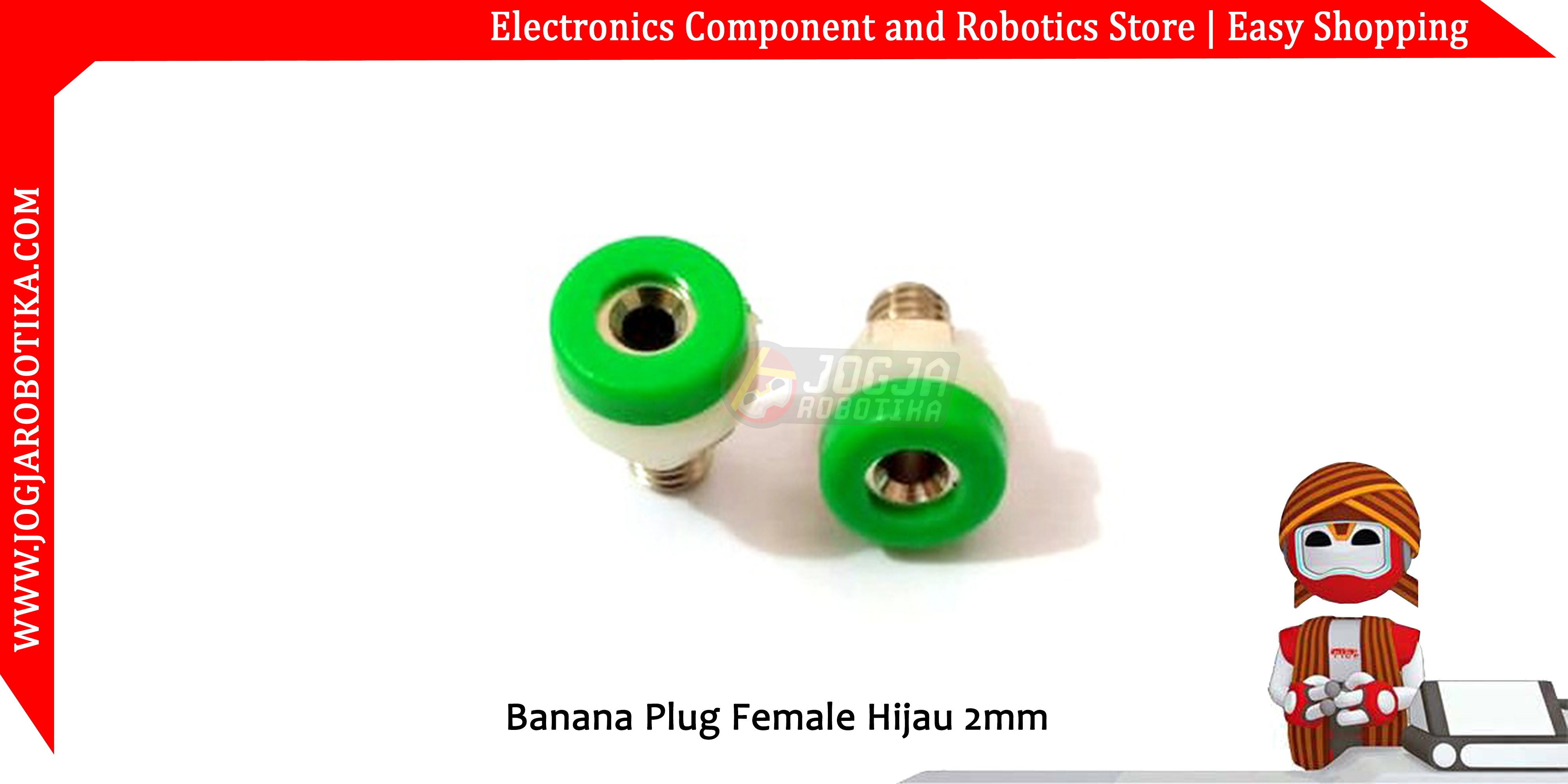 Banana Plug Female Hijau 2mm