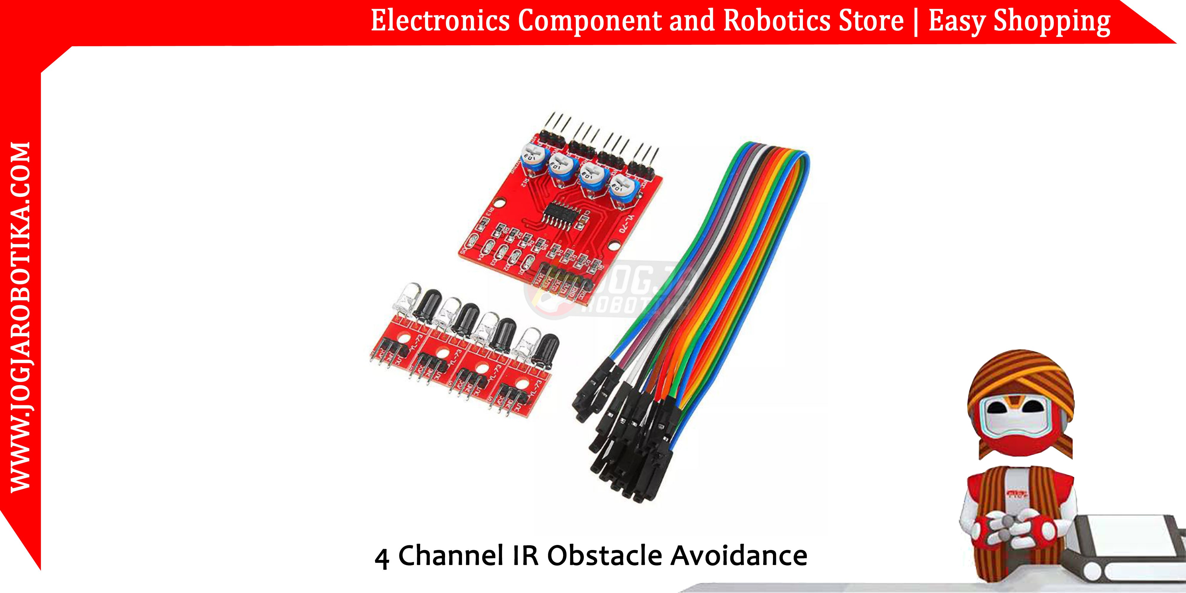 4 Channel IR Obstacle Avoidance Modul Sensor Robot Line Follower Tracer 4 Channel Infrared Robot