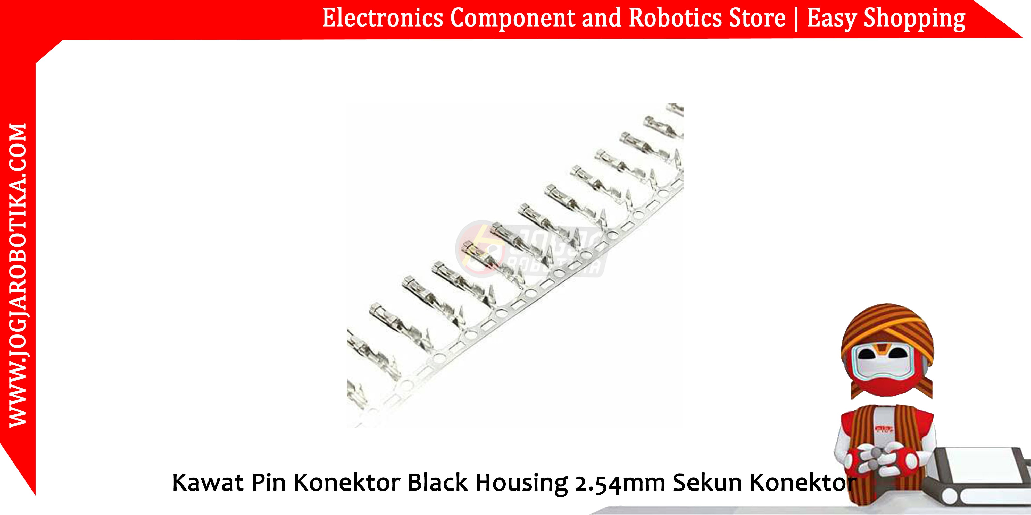 Kawat Pin Konektor Black Housing 2.54mm Sekun Konektor