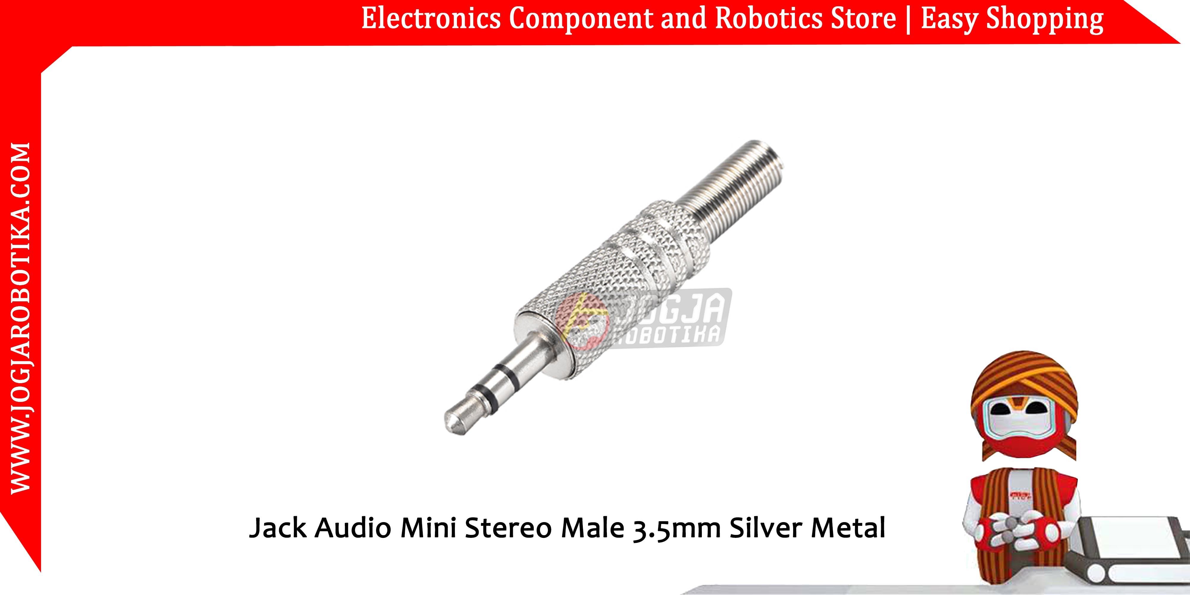 Jack Audio Mini Stereo Male 3.5mm Silver Metal