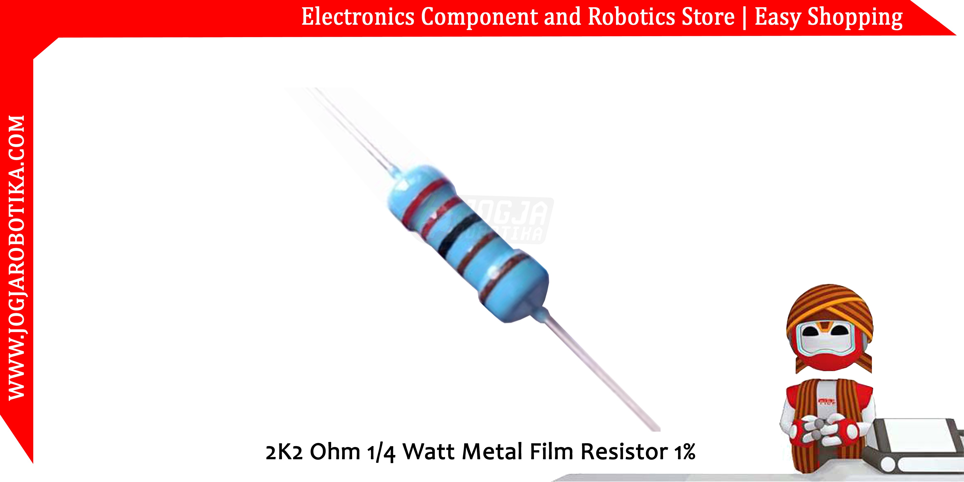 2K2 Ohm 1/4 Watt  Metal Film Resistor 1%