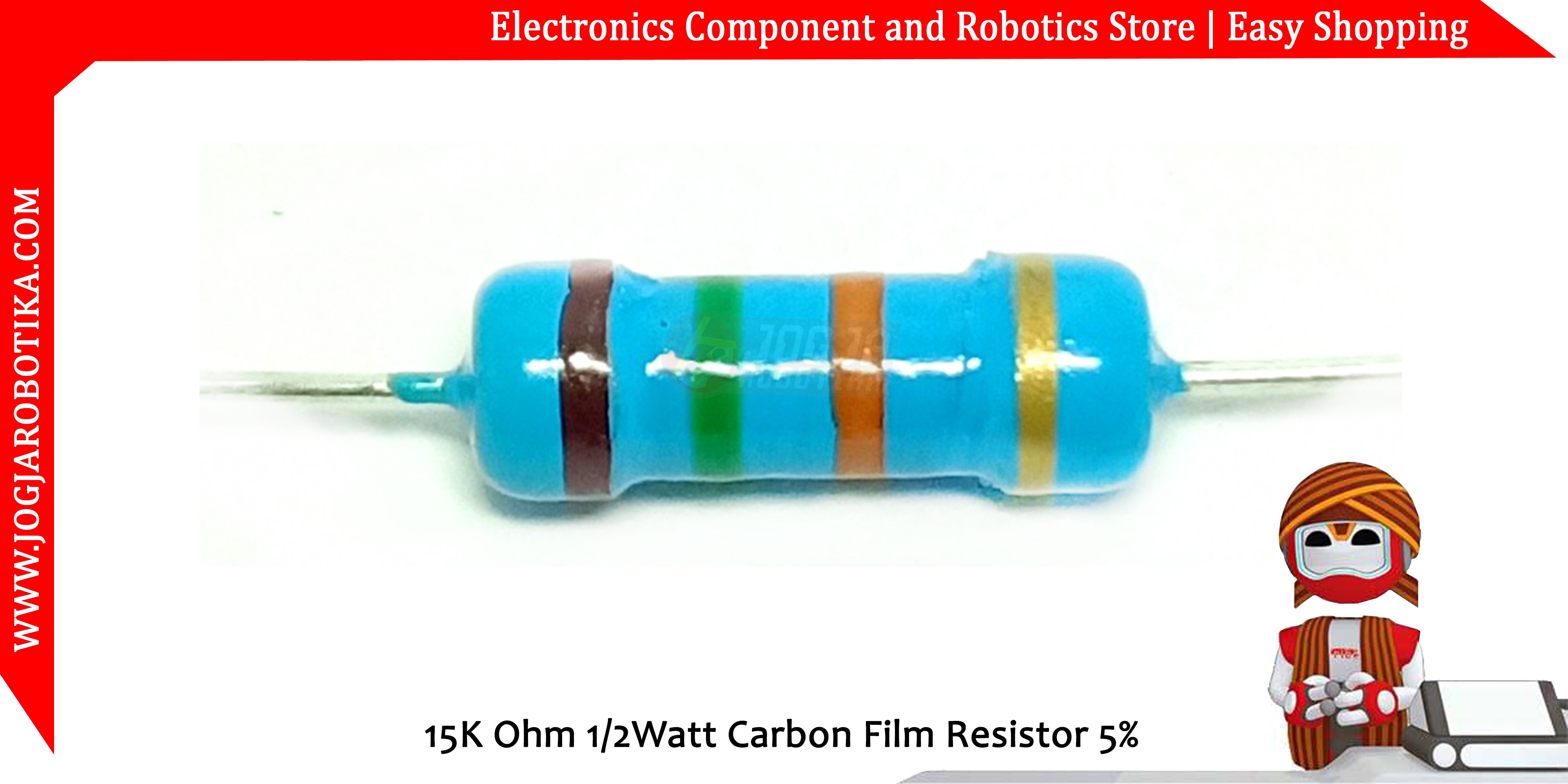 15K Ohm 1/2Watt Carbon Film Resistor