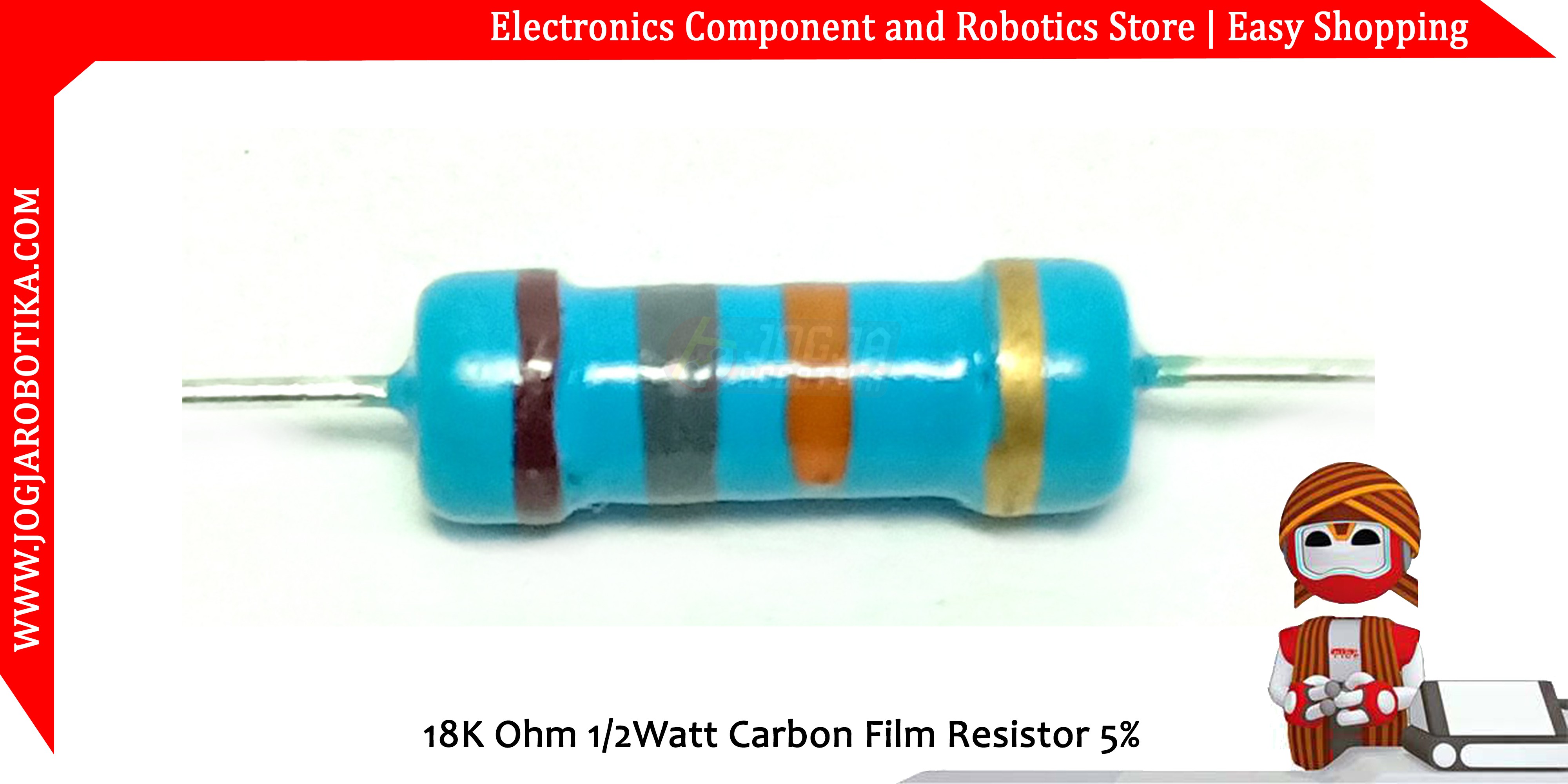 18K Ohm 1/2Watt Carbon Film Resistor