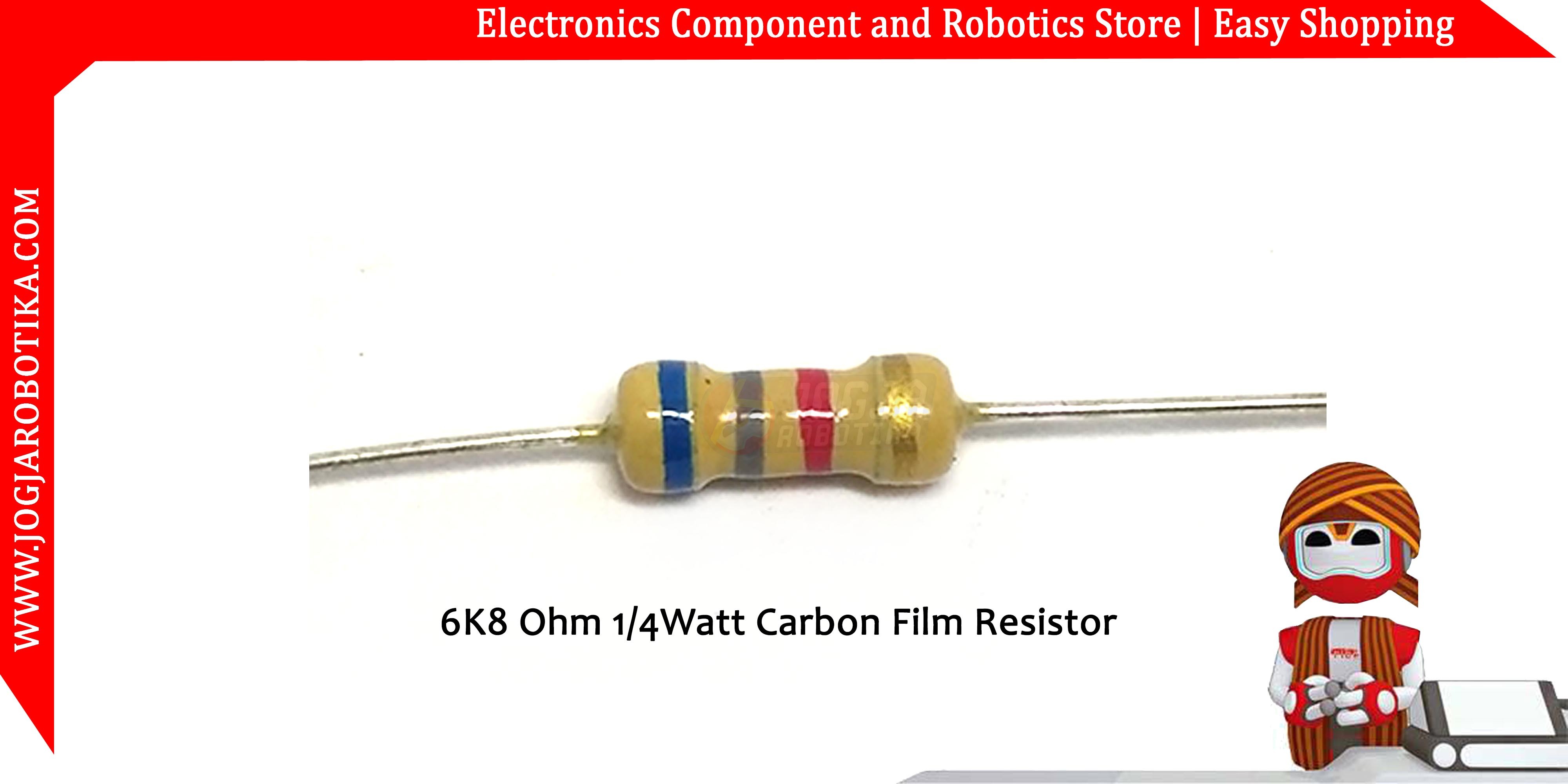 6K8 Ohm 1/4Watt Carbon Film Resistor