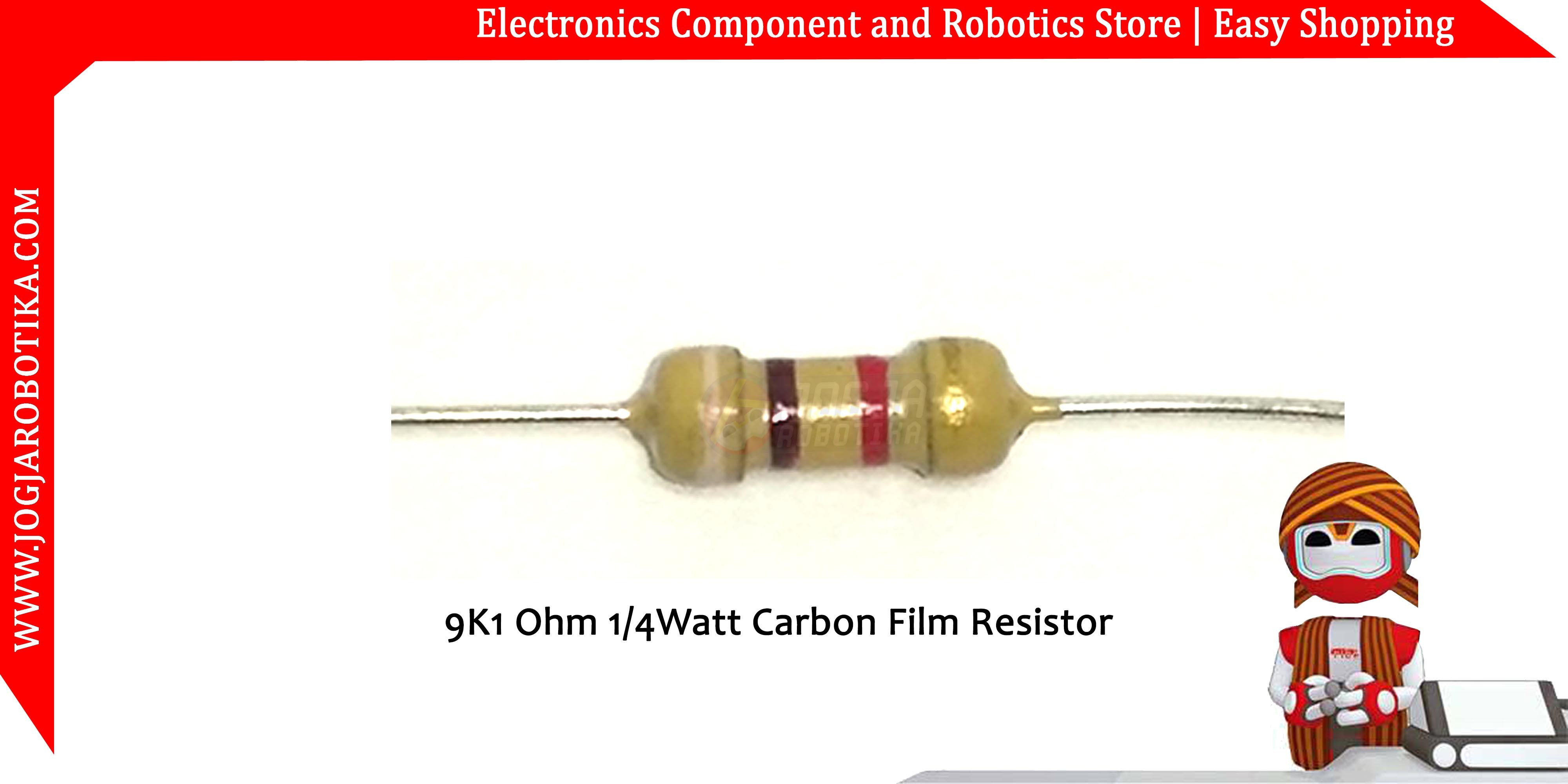 9K1 Ohm 1/4Watt Carbon Film Resistor