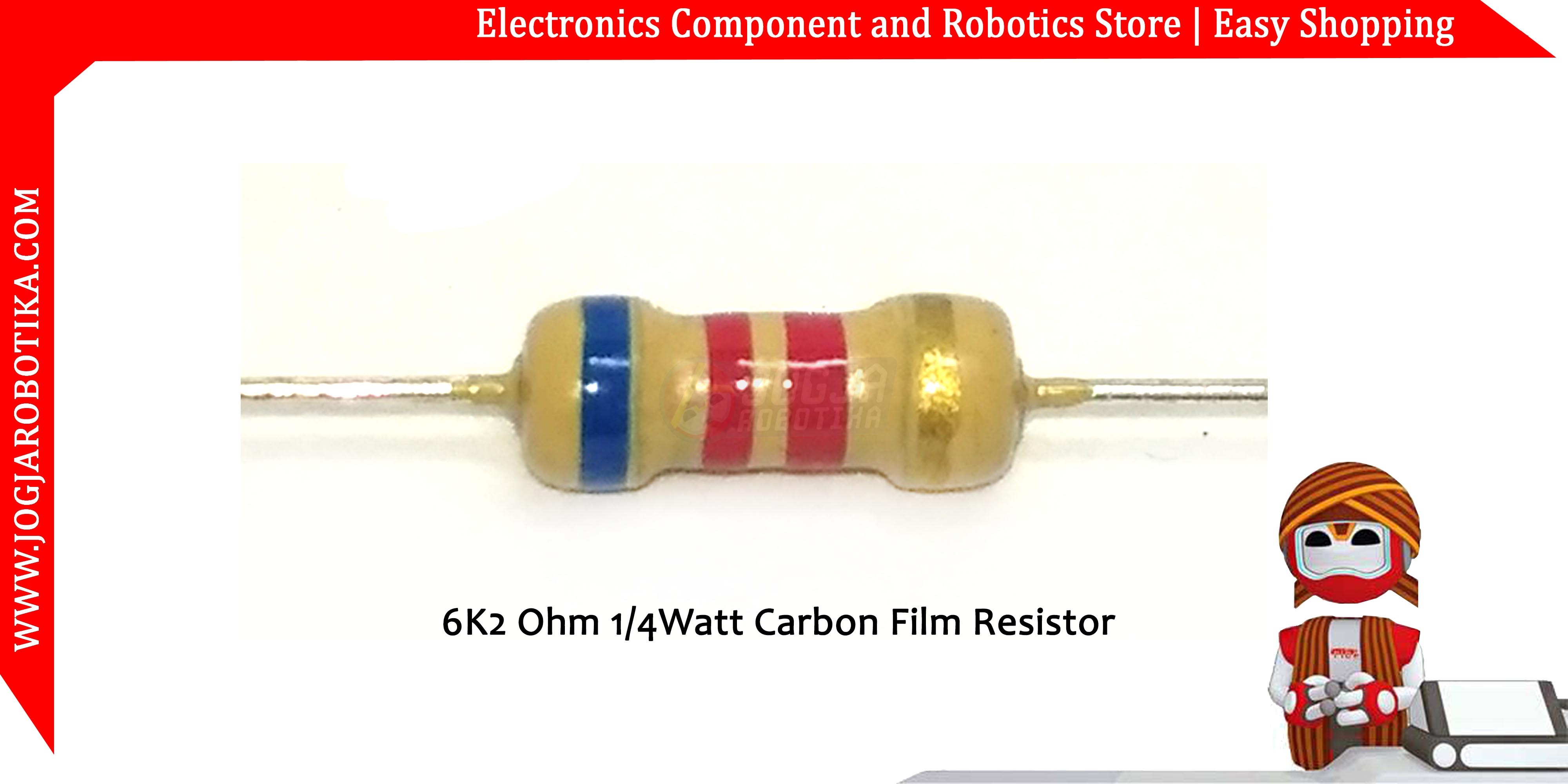 6K2 Ohm 1/4Watt Carbon Film Resistor