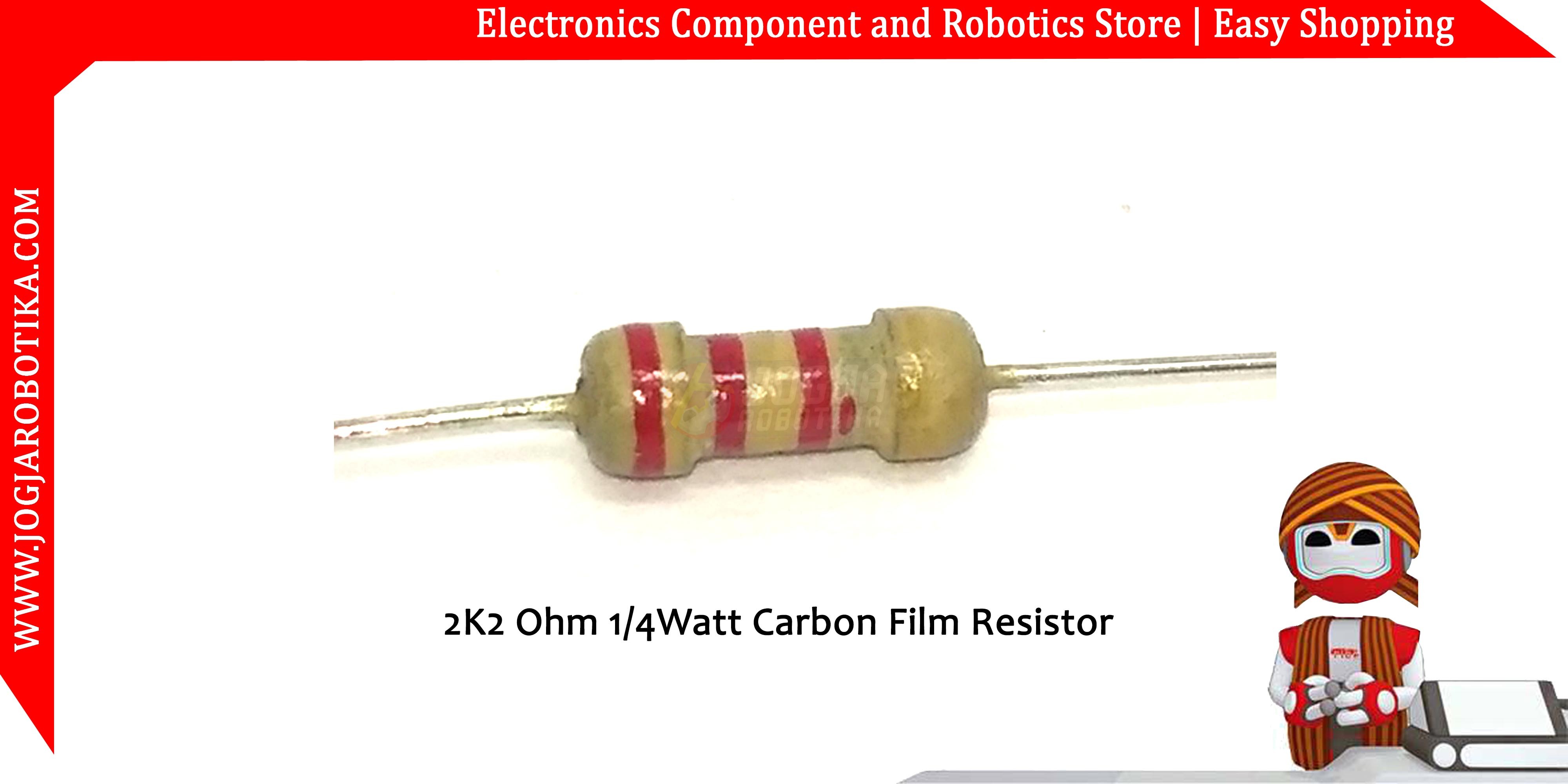 2K2 Ohm 1/4Watt Carbon Film Resistor