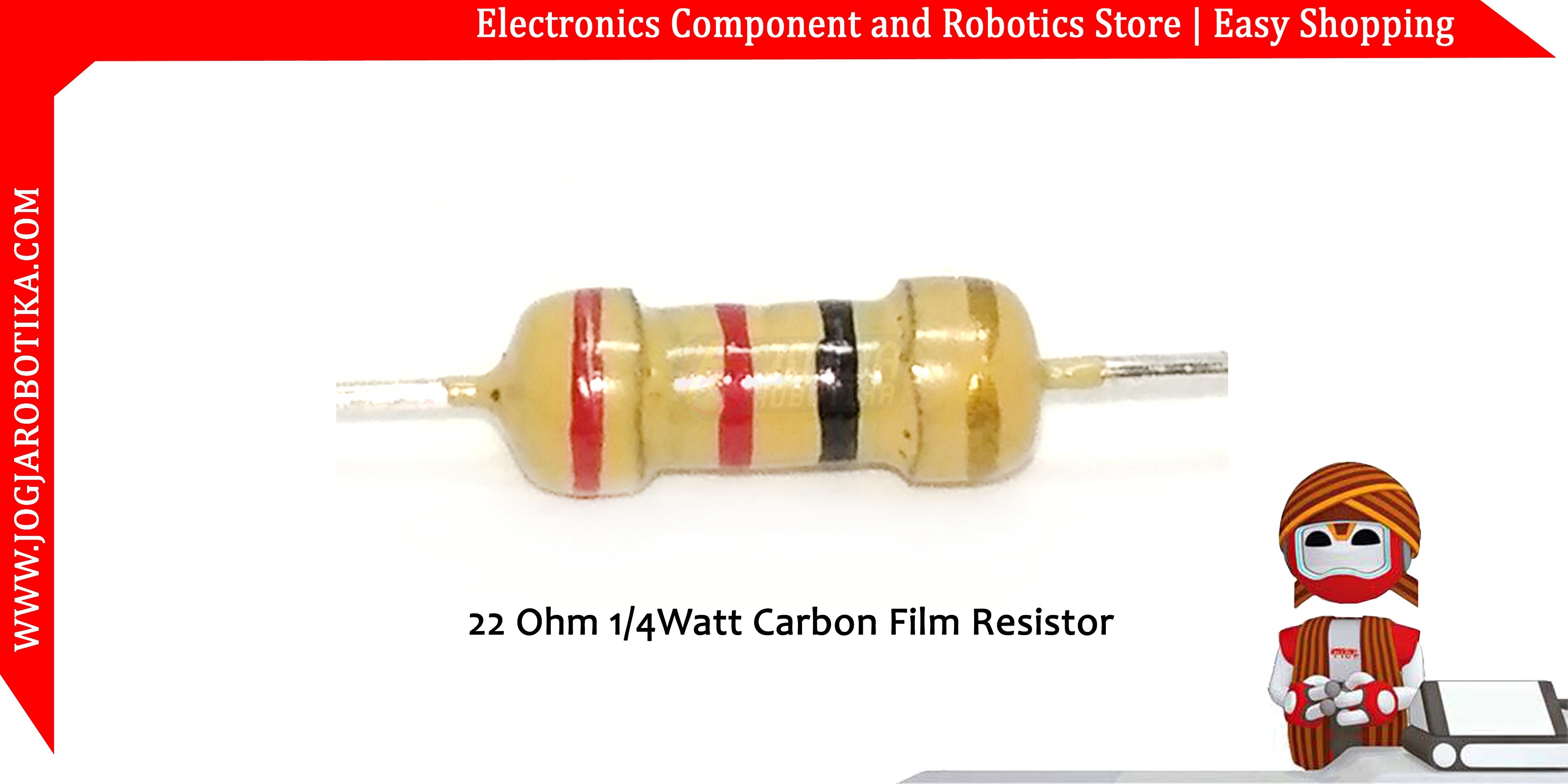 22 Ohm 1/4Watt Carbon Film Resistor