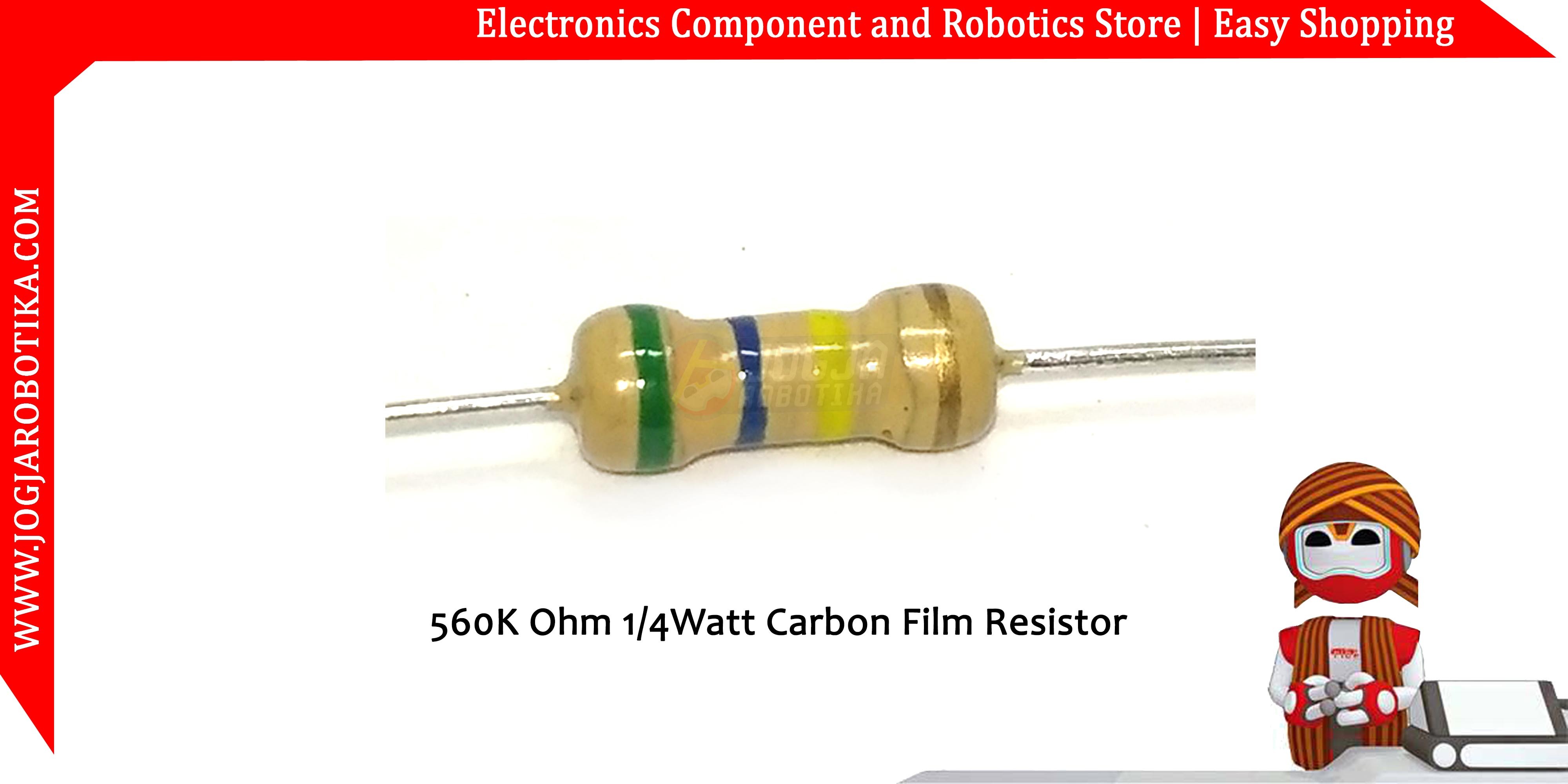 560K Ohm 1/4Watt Carbon Film Resistor