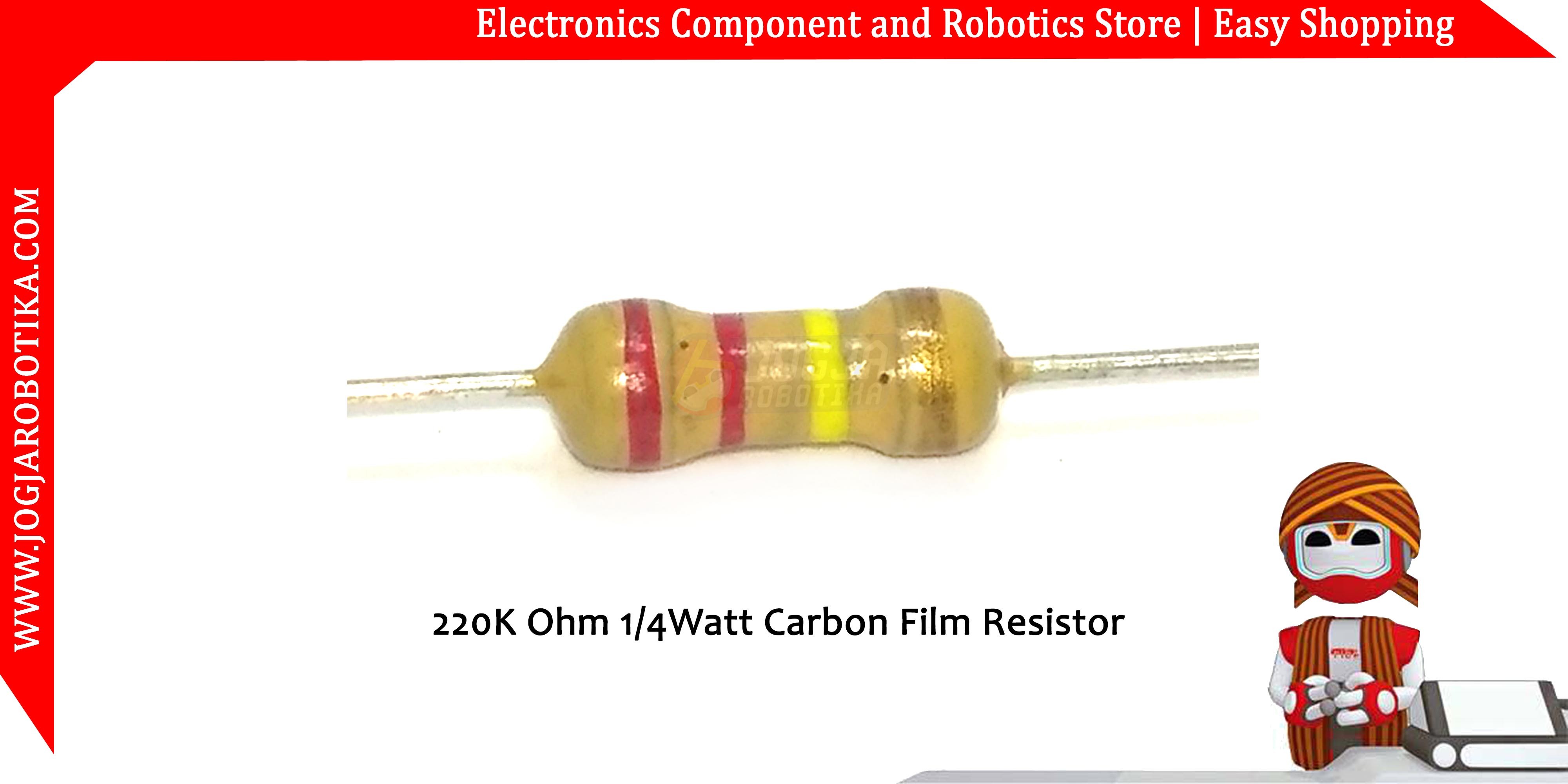 220K Ohm 1/4Watt Carbon Film Resistor
