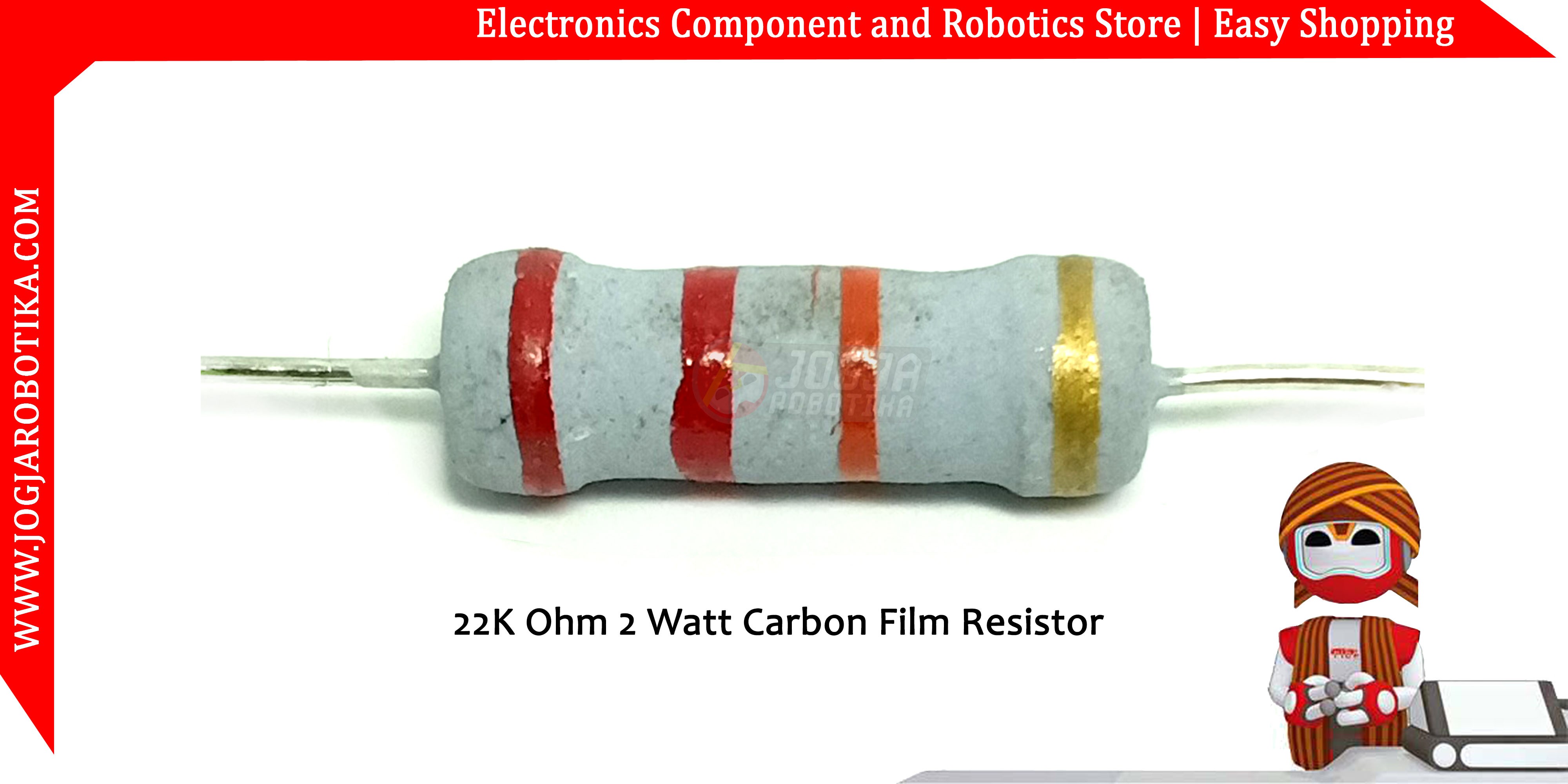 22K Ohm 2 Watt Carbon Film Resistor