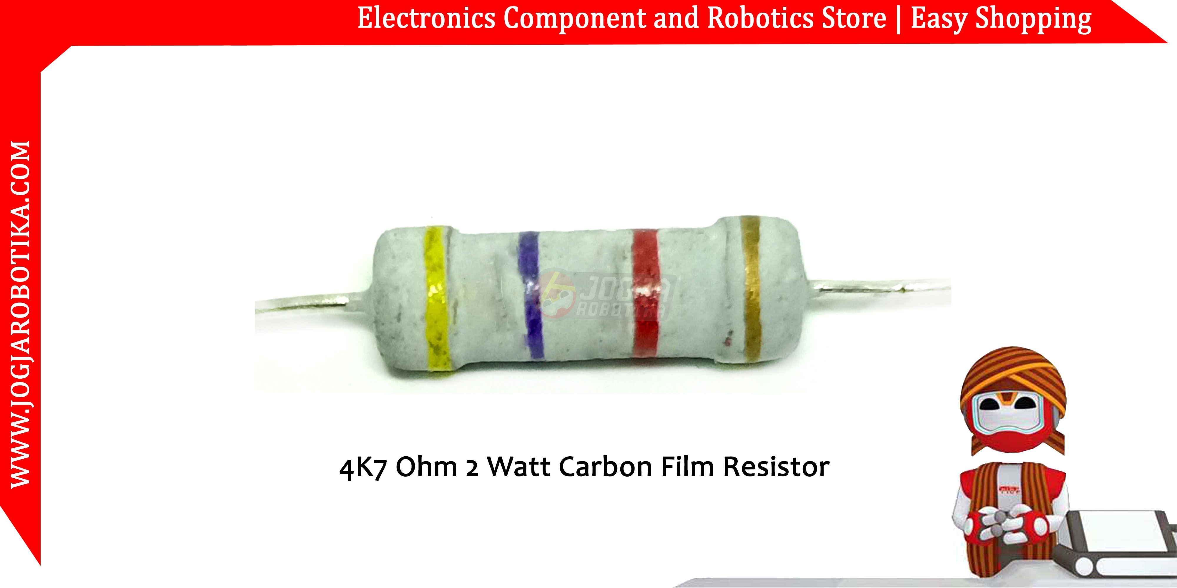 4K7 Ohm 2 Watt Carbon Film Resistor