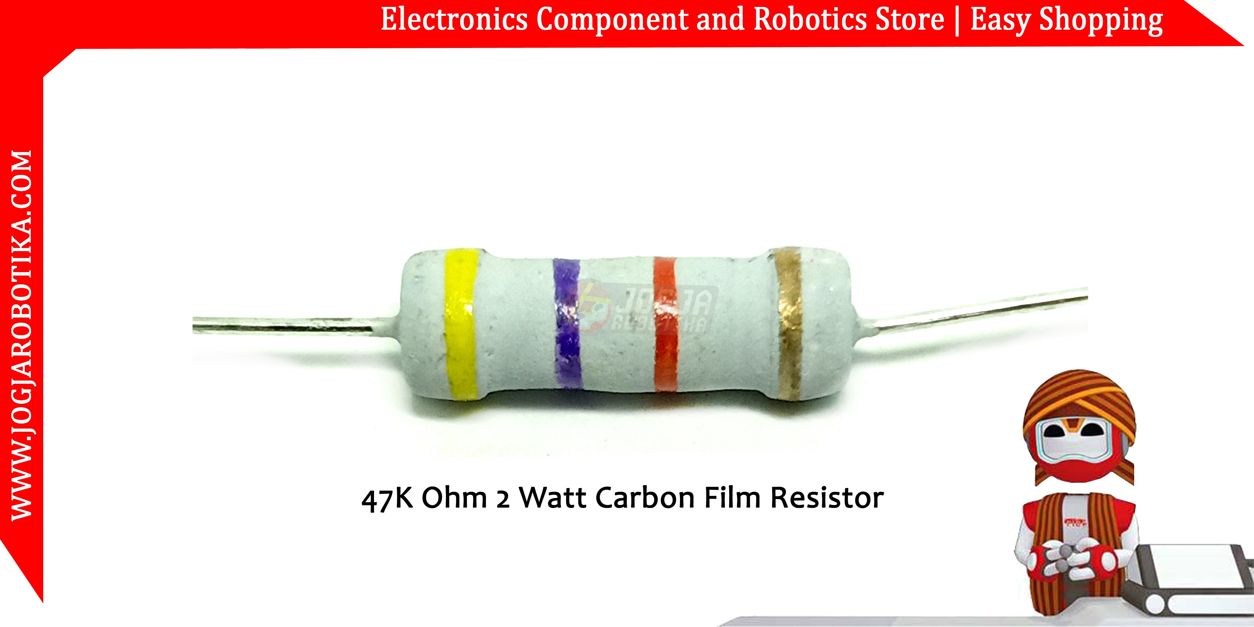 47K Ohm 2 Watt Carbon Film Resistor