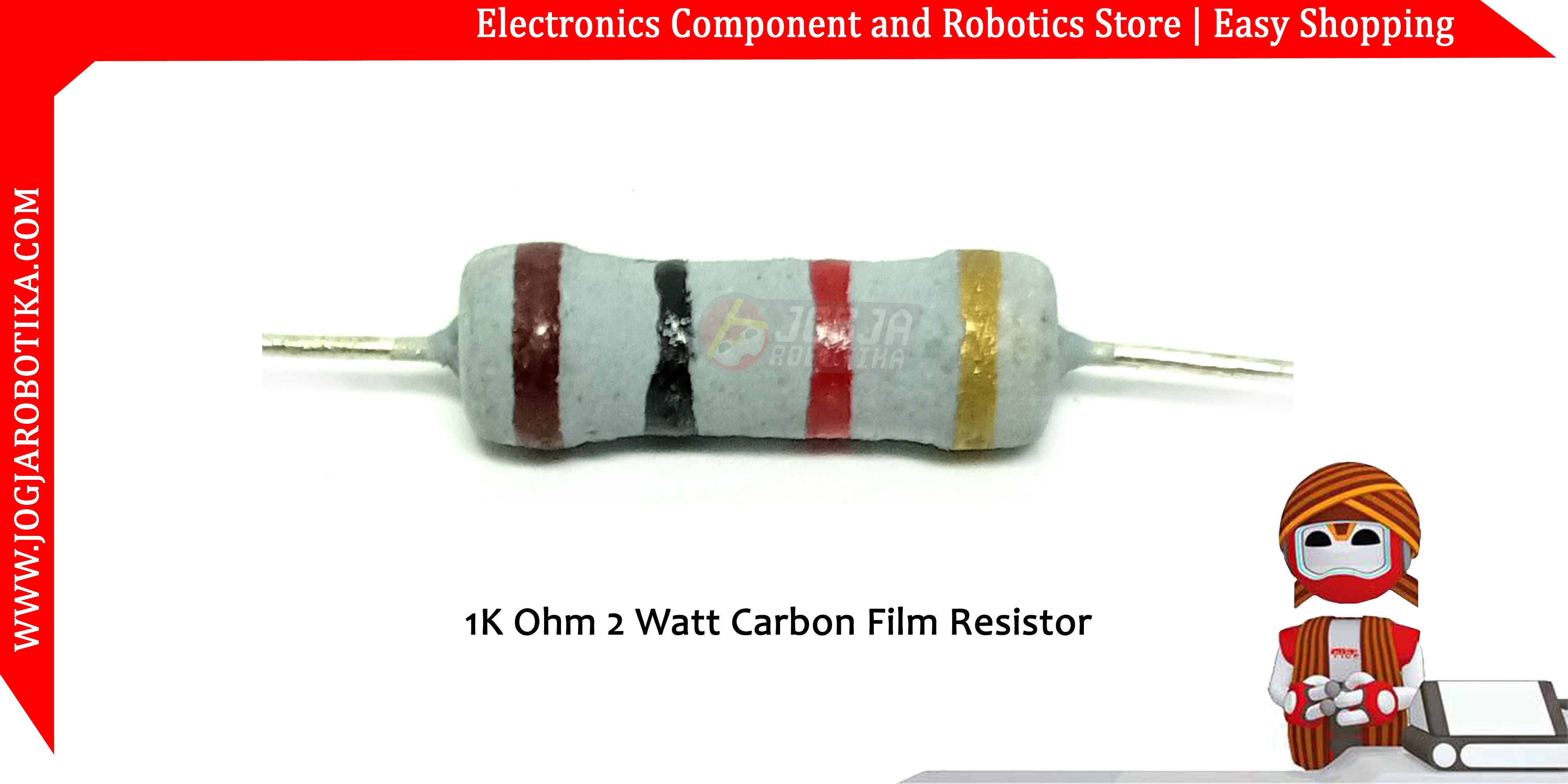 1K Ohm 2 Watt Carbon Film Resistor