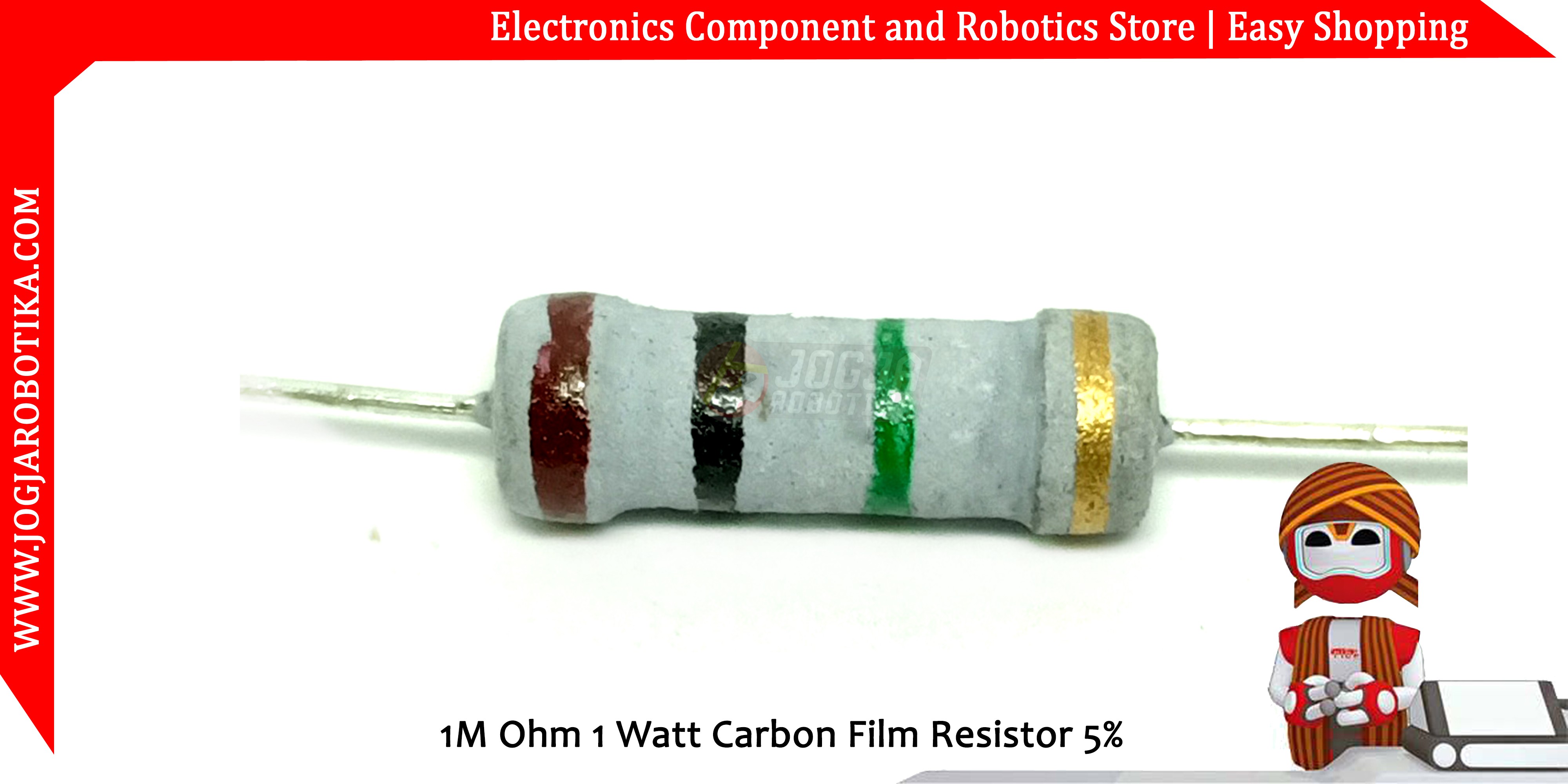 1M Ohm 1 Watt Carbon Film Resistor