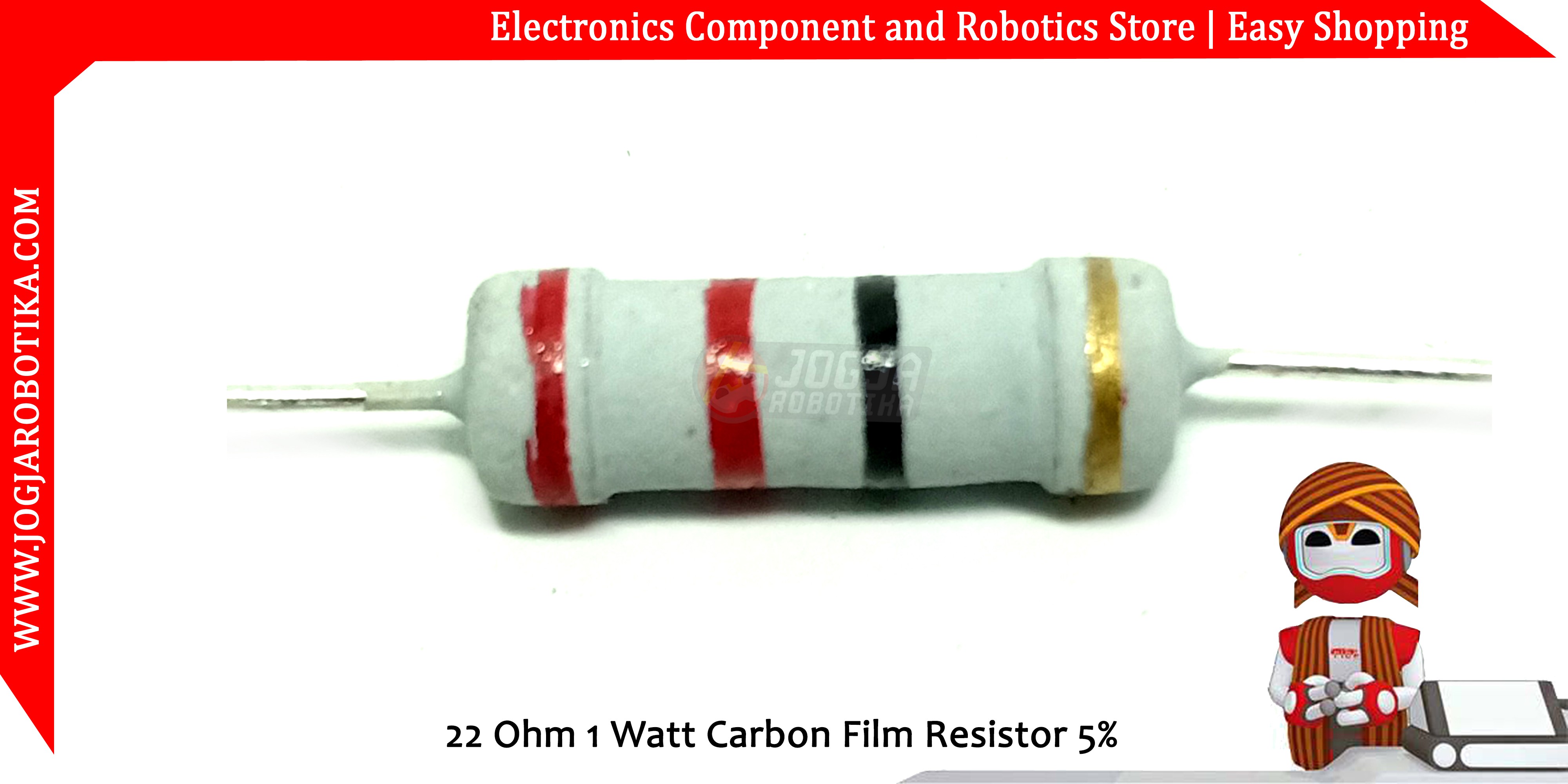 22 Ohm 1 Watt Carbon Film Resistor