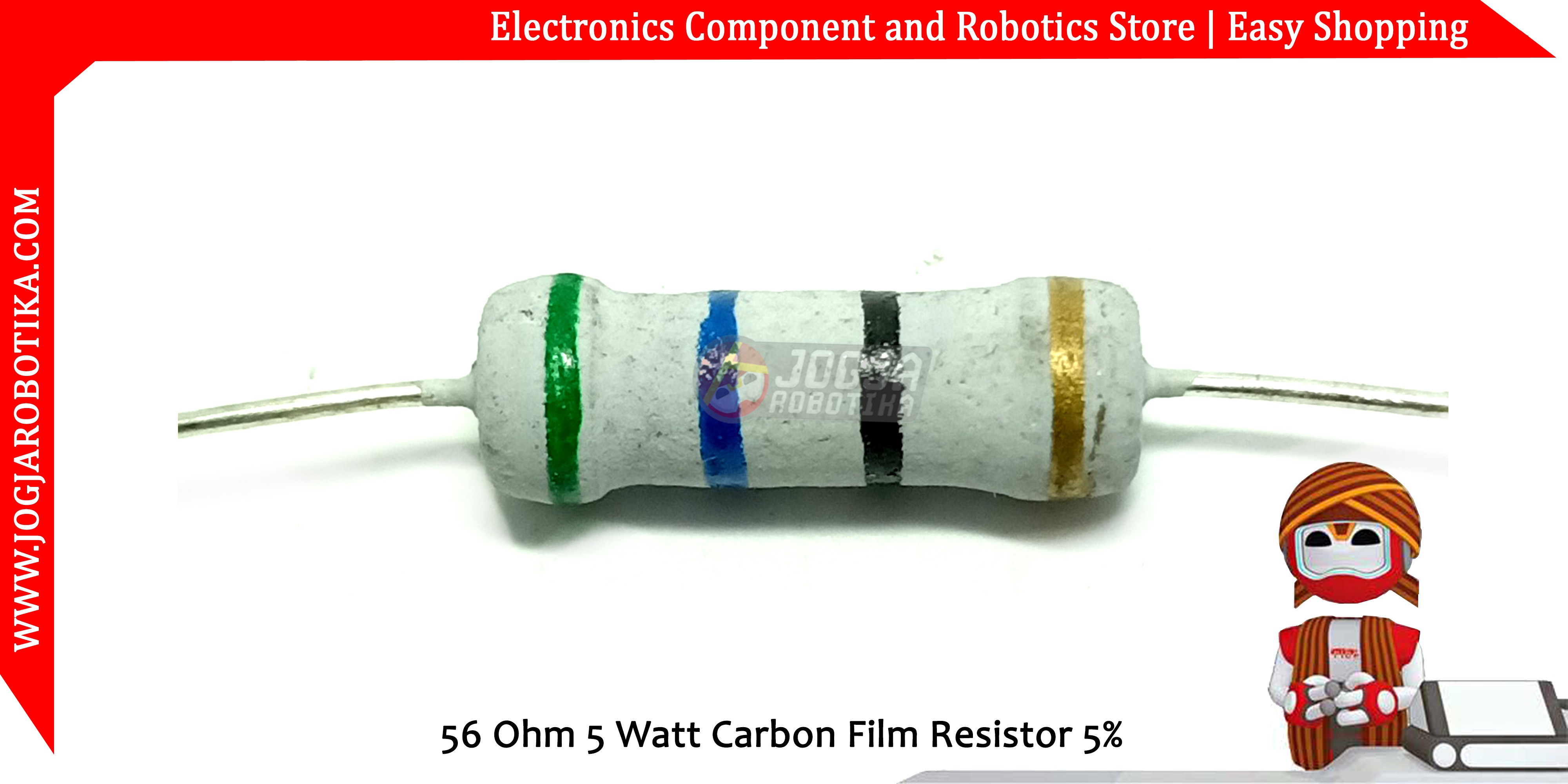 56 Ohm 5 Watt Carbon Film Resistor