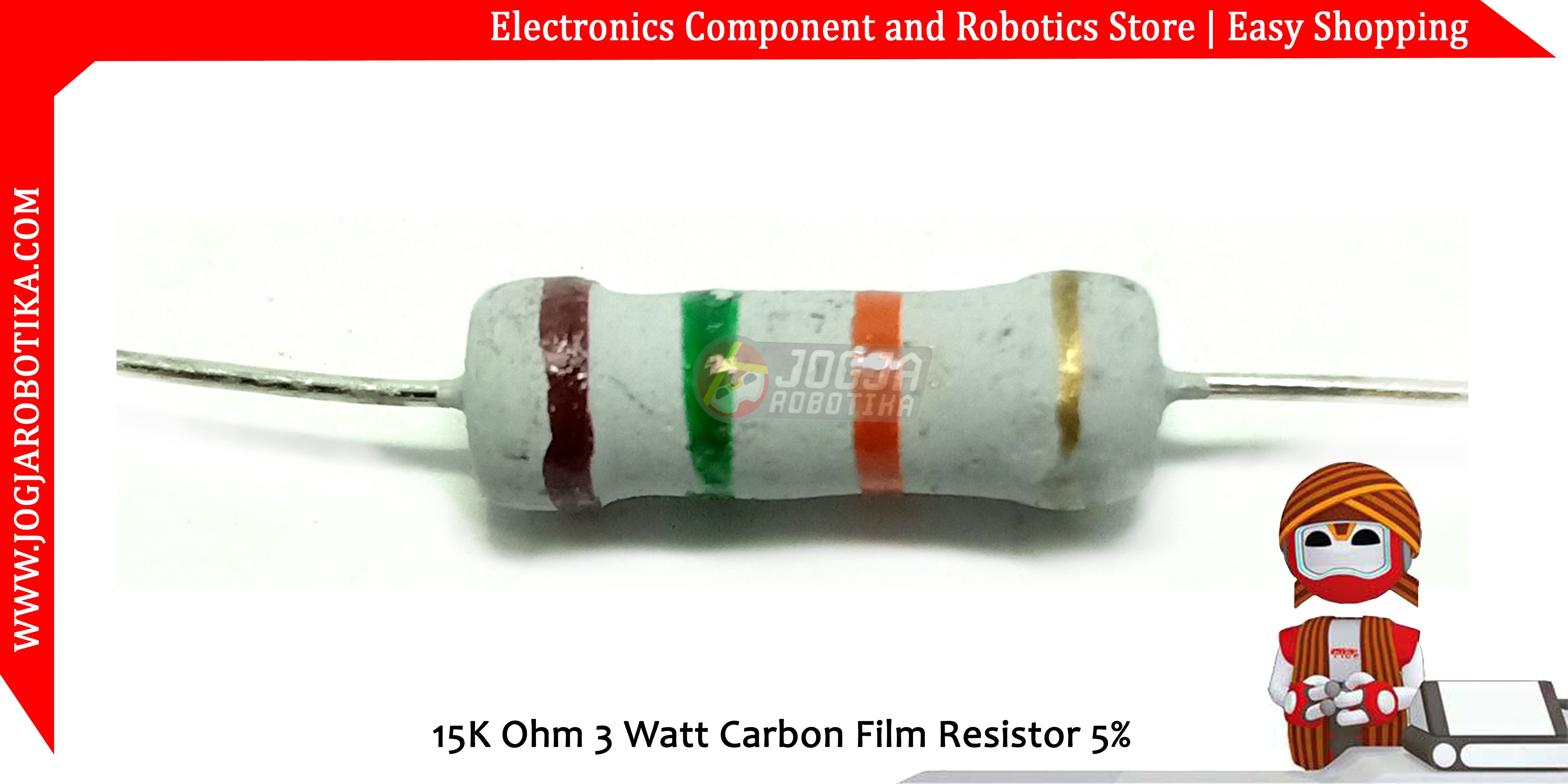 15K Ohm 3 Watt Carbon Film Resistor